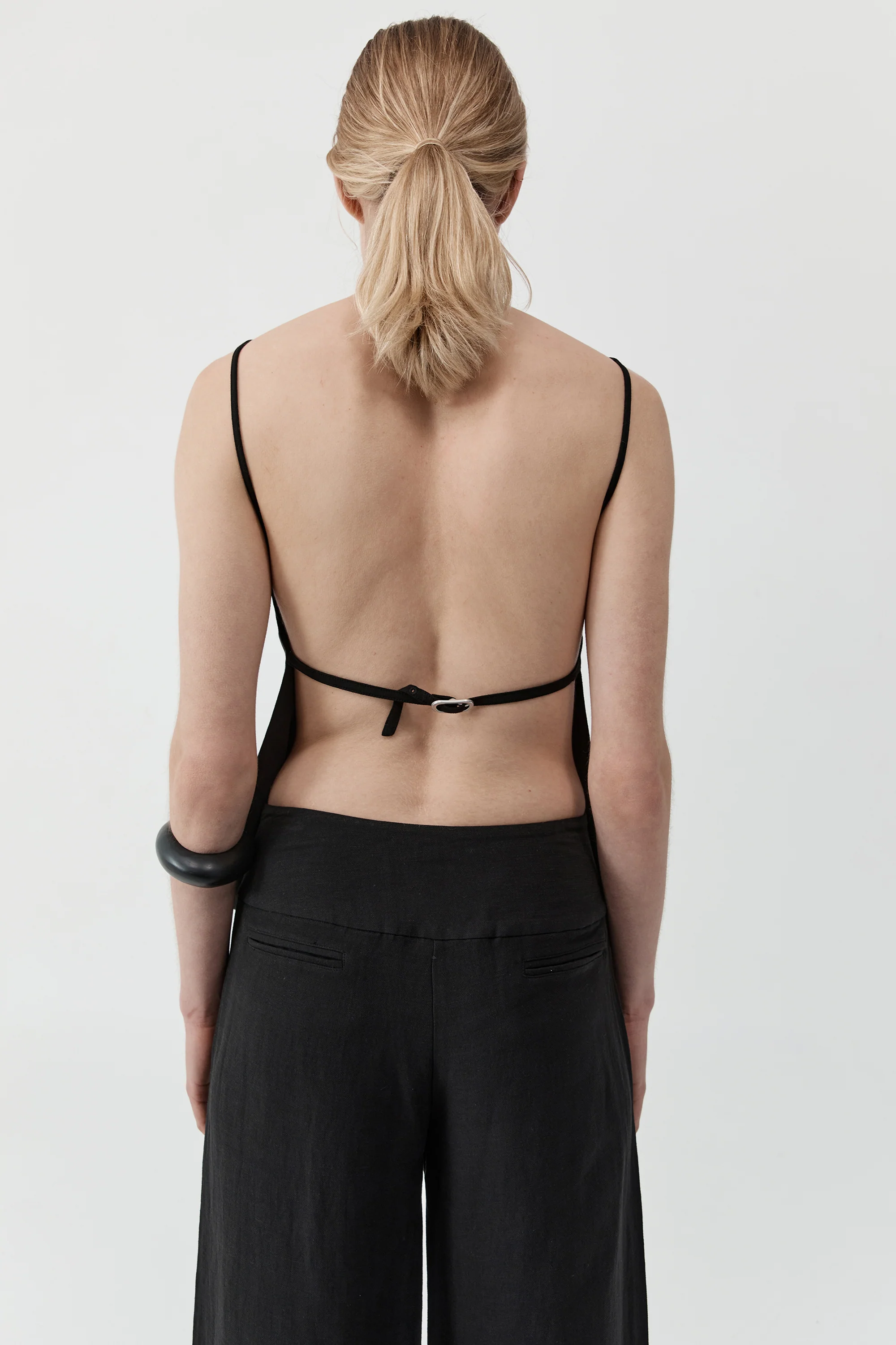 Square Backless Top - Black