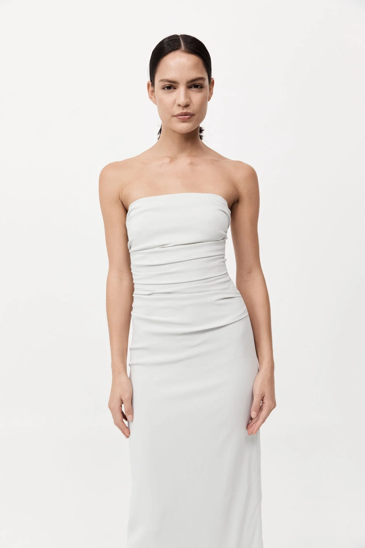 Strapless Tie Back Dress - Silver
