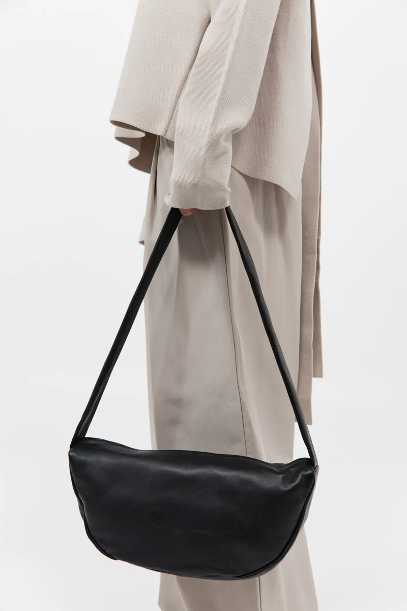 Soft Crescent Bag - Black