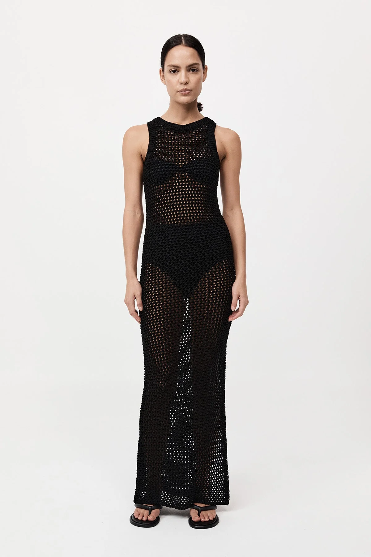 Cotton Crochet Dress - Black