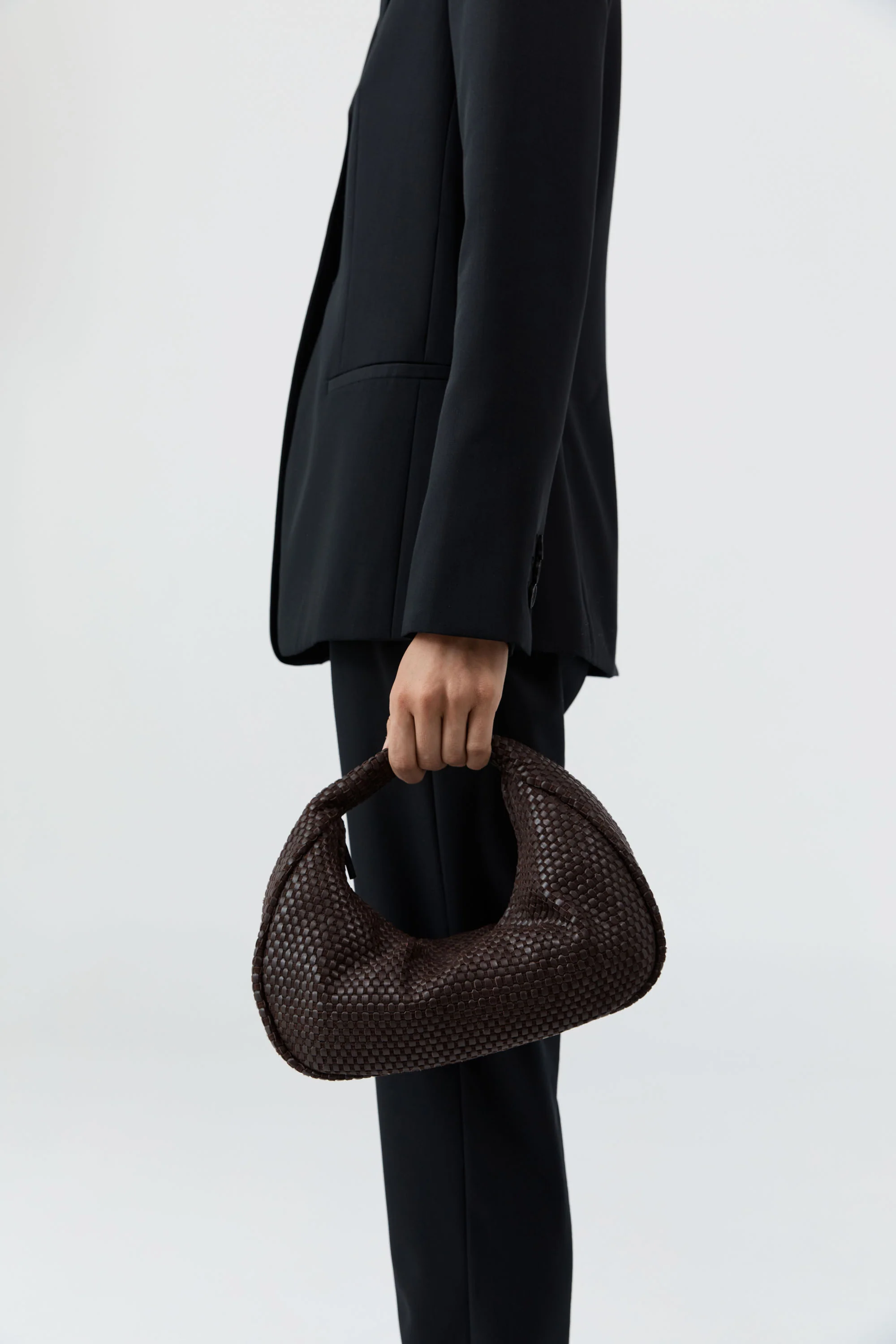 Lattice Weave Bon Bon Bag - Coffee