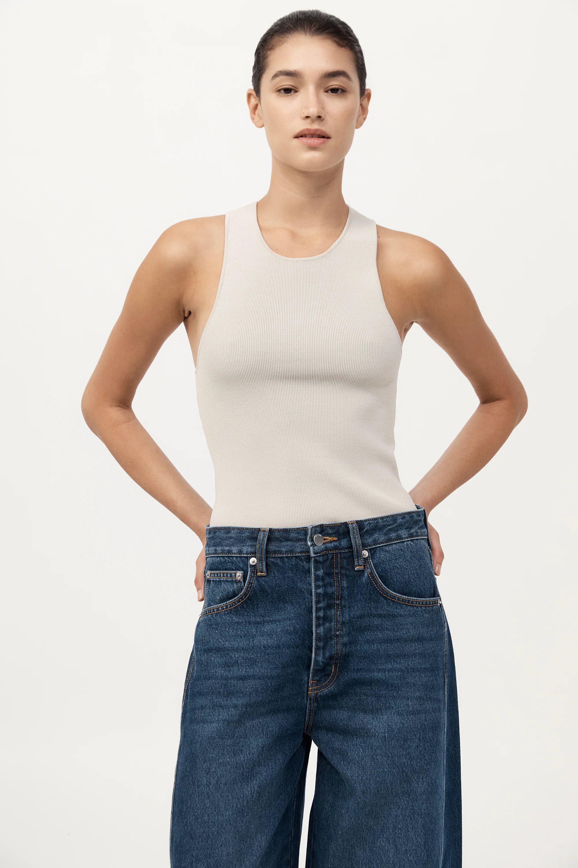 Sculpted Knit Top - Silver