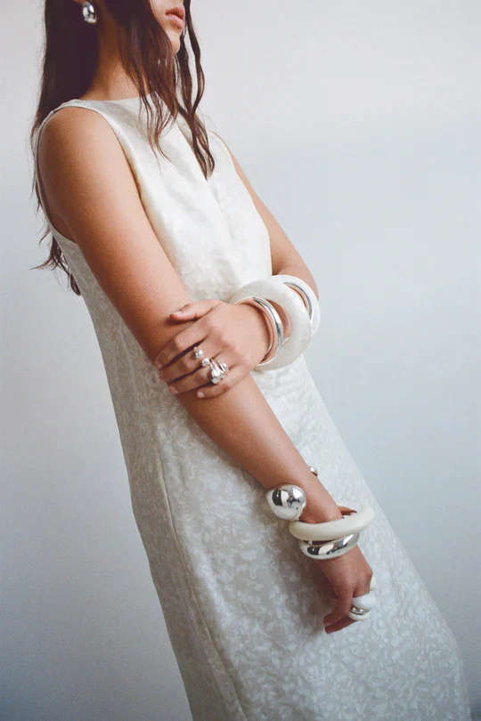 Large Drift Bangle by Dinosaur Designs - Cream