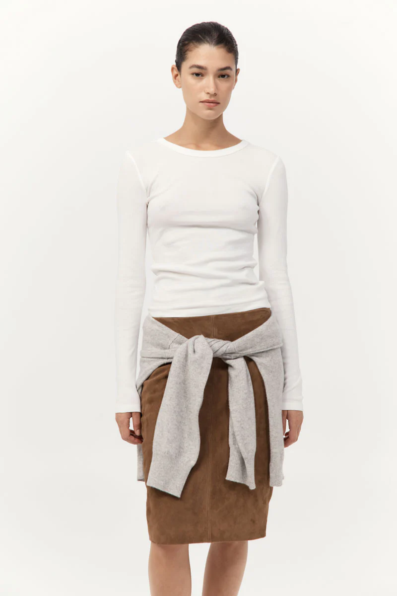 Organic Cotton Long Sleeve Top - White