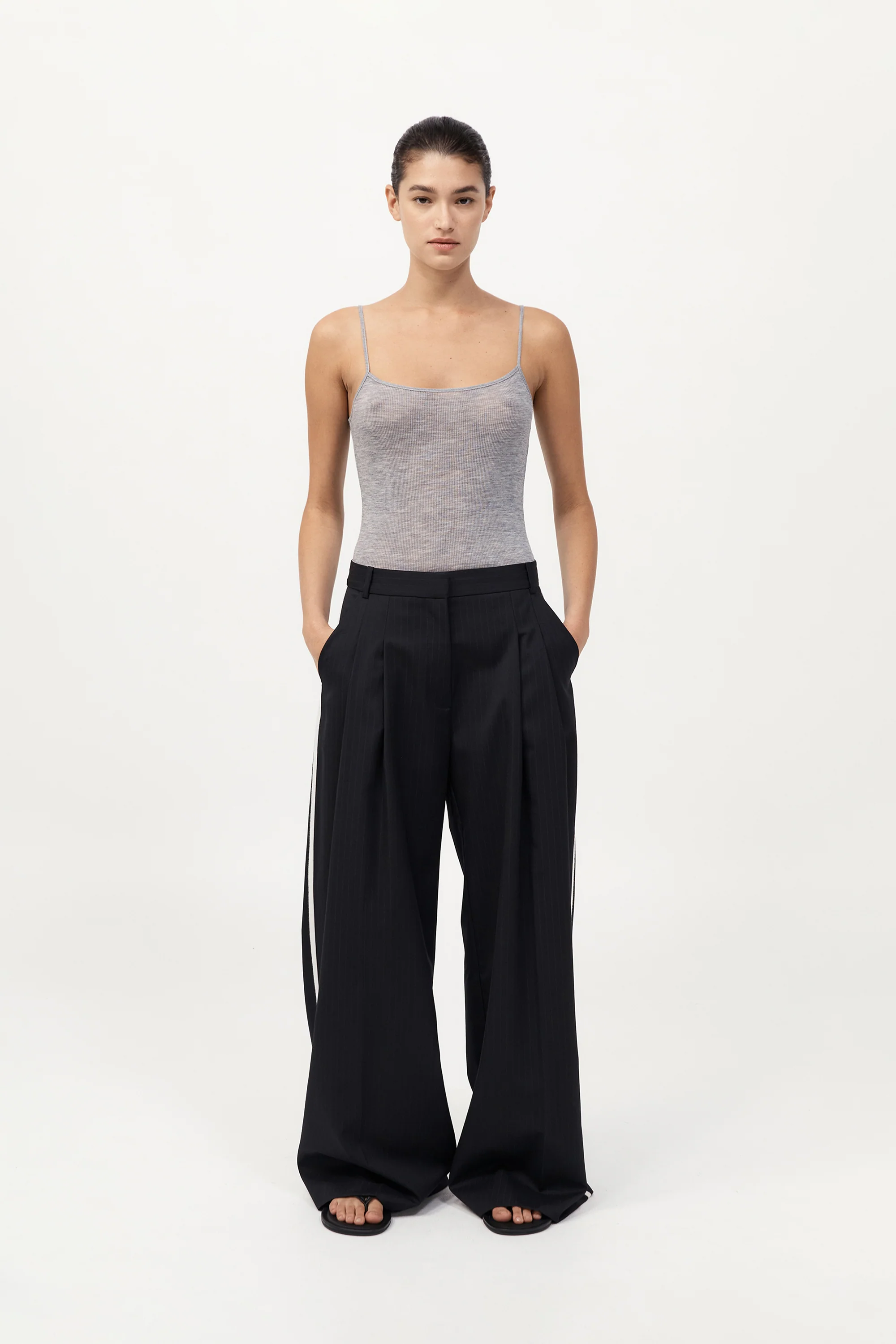 Baby Wool Cami - Grey Marle