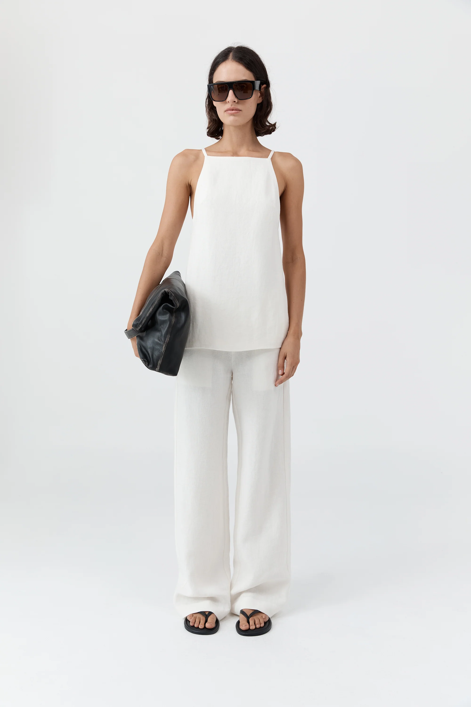 Belted Side Detail Top - Off White