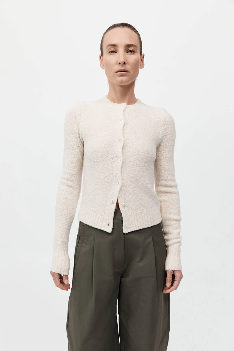 Boucle Wool Cardigan - Off White