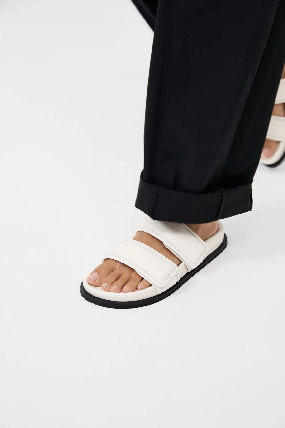 Quilted Leather Slide - Tofu