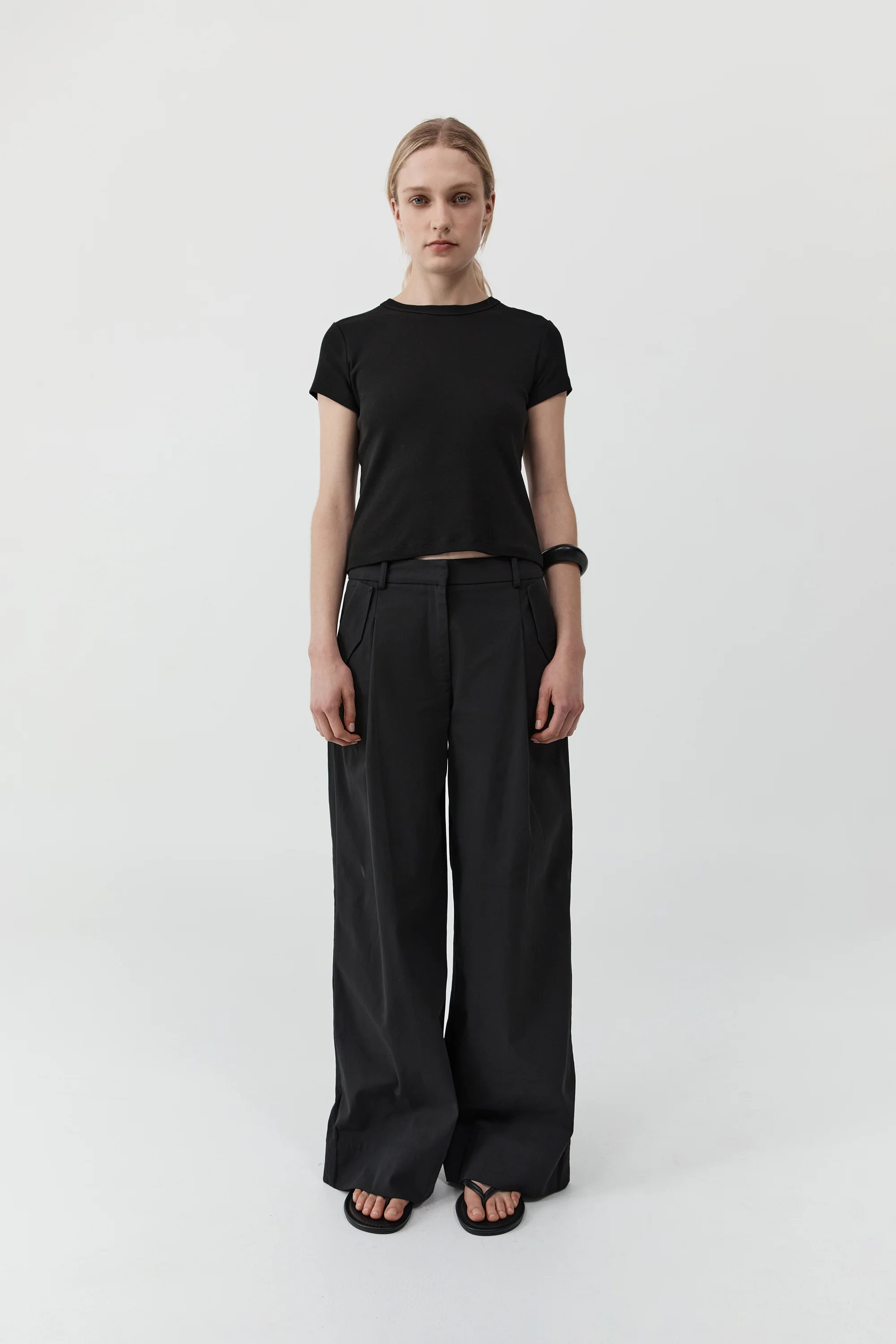 Utility Pleat Pants - Black