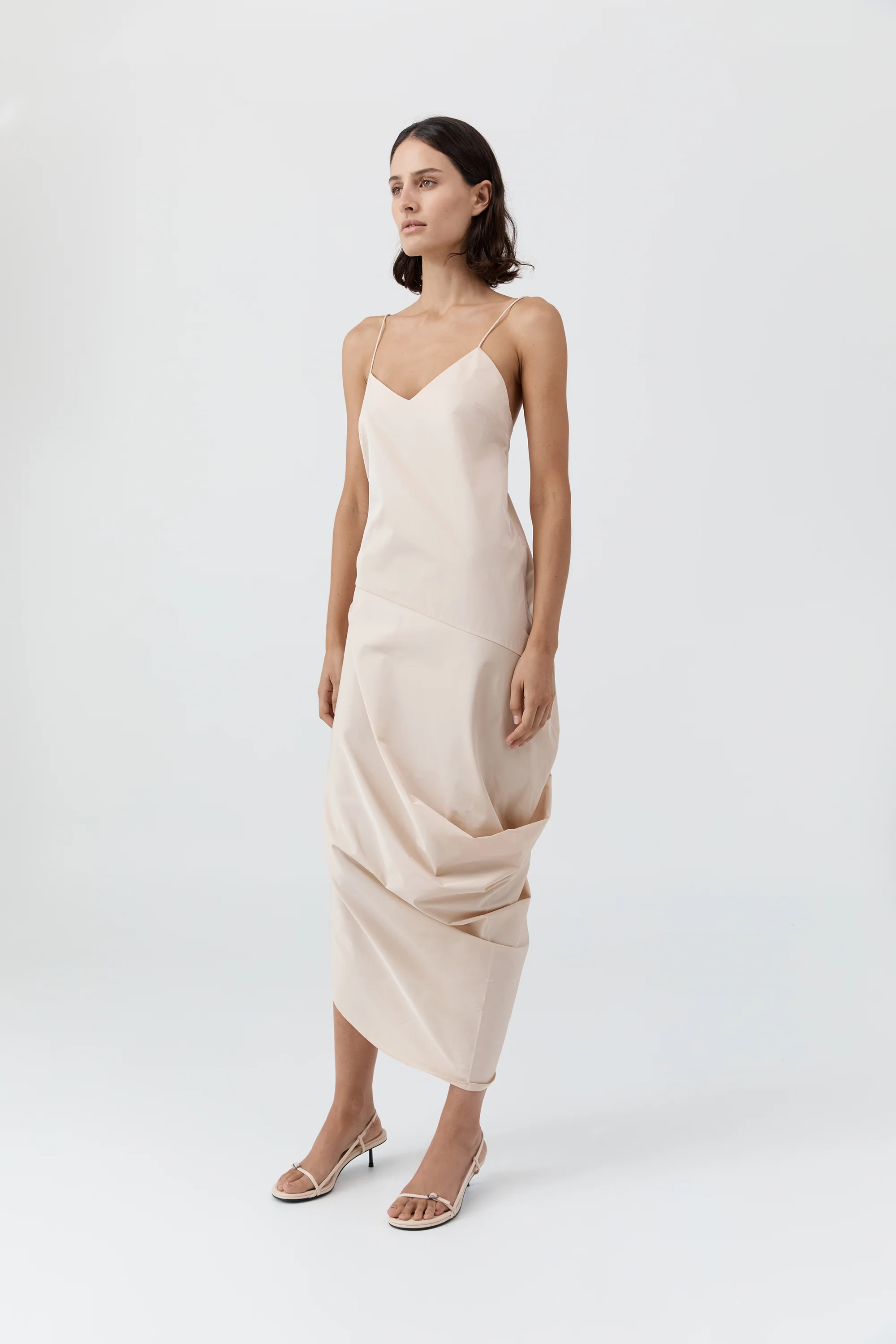 Paper Taffeta Drape Dress - Pink Salt