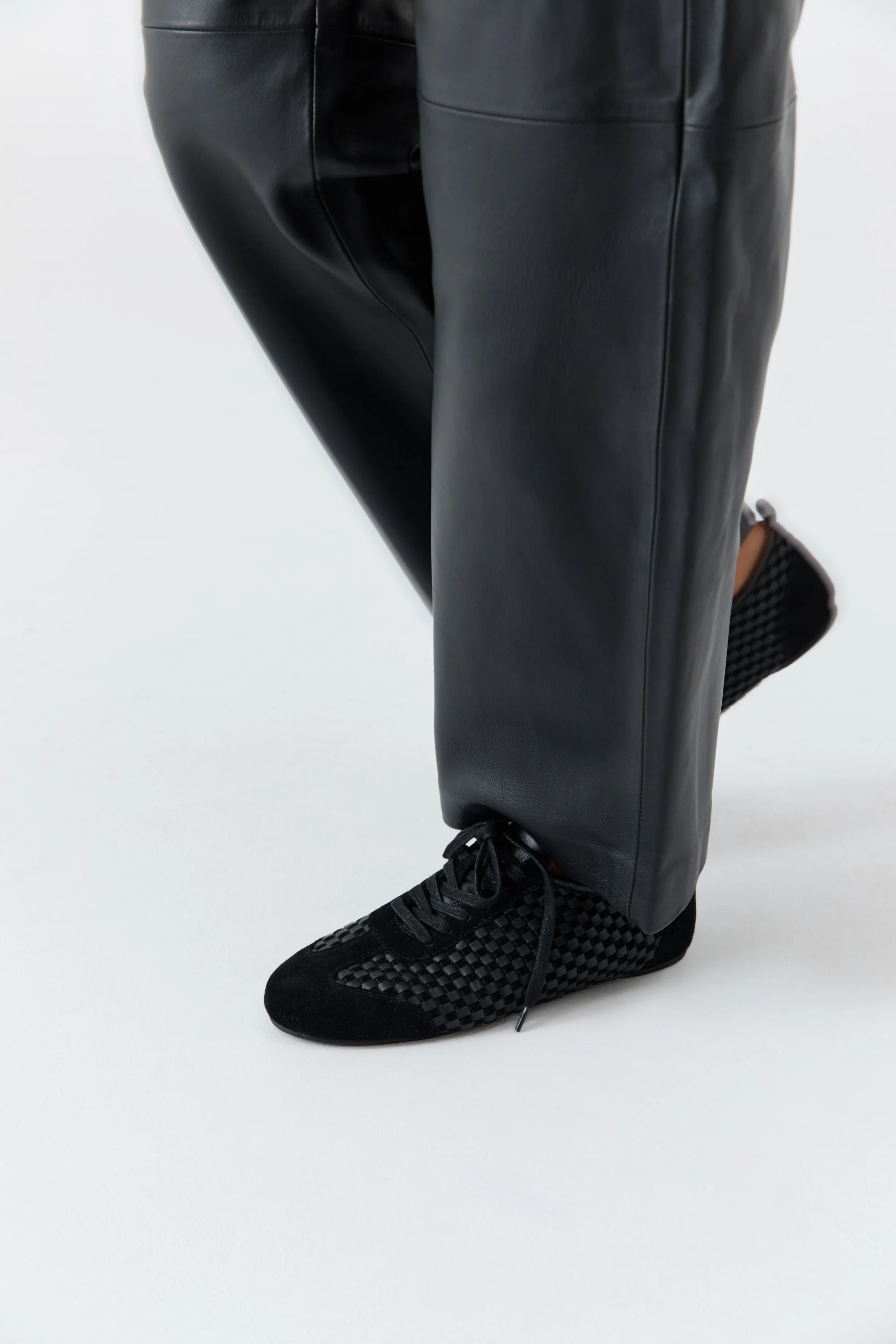 Lattice Weave Ballet Sneaker - Black