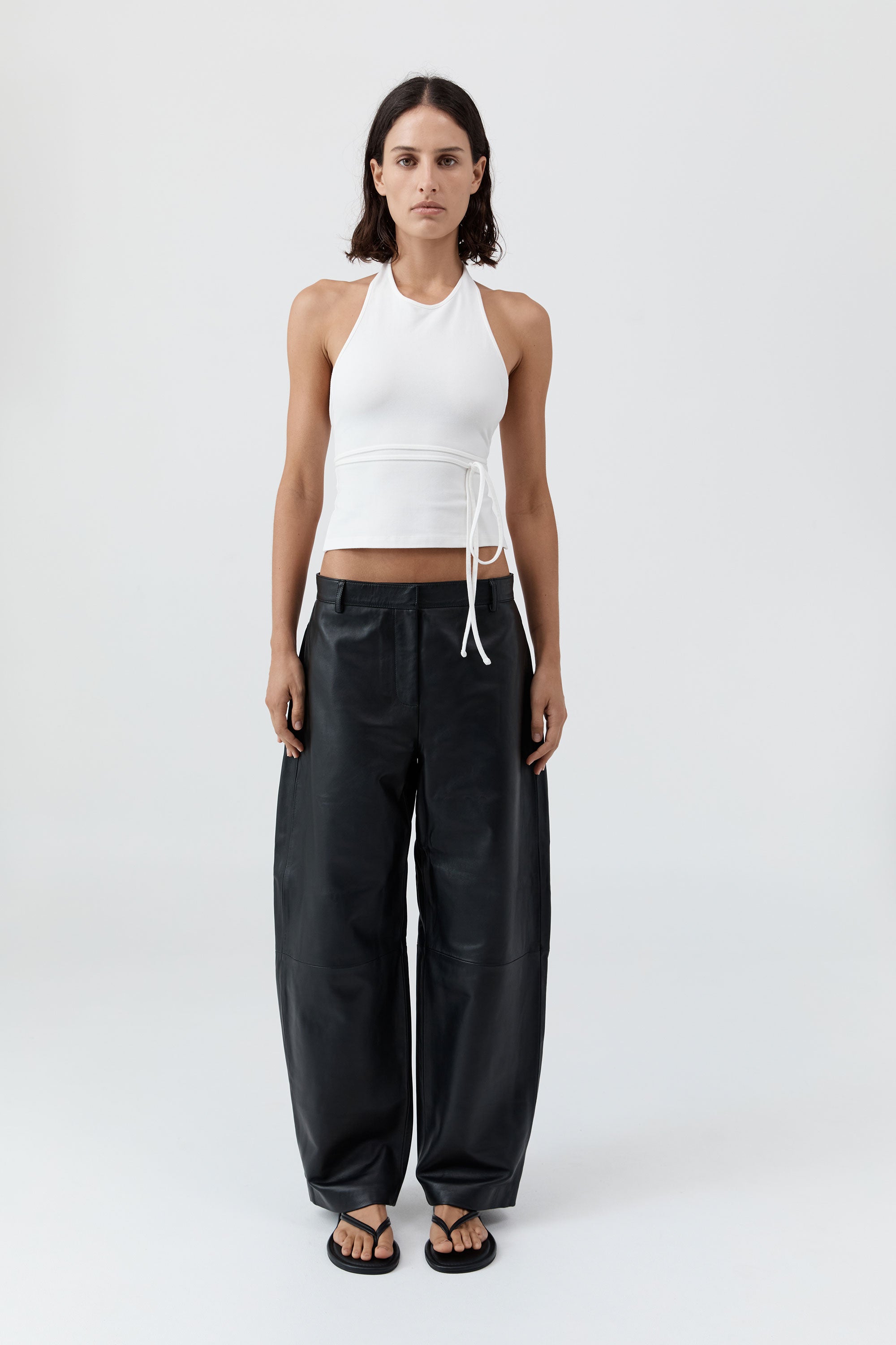 Soft Jersey Halter Top - White