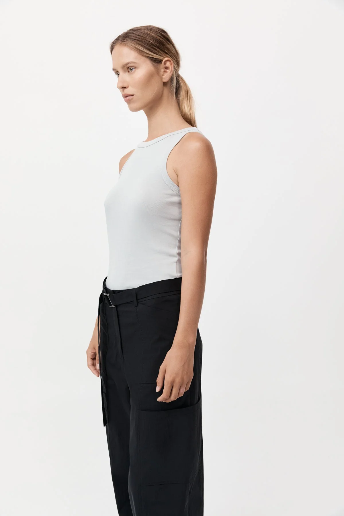 Organic Cotton Bateau Tank - Silver