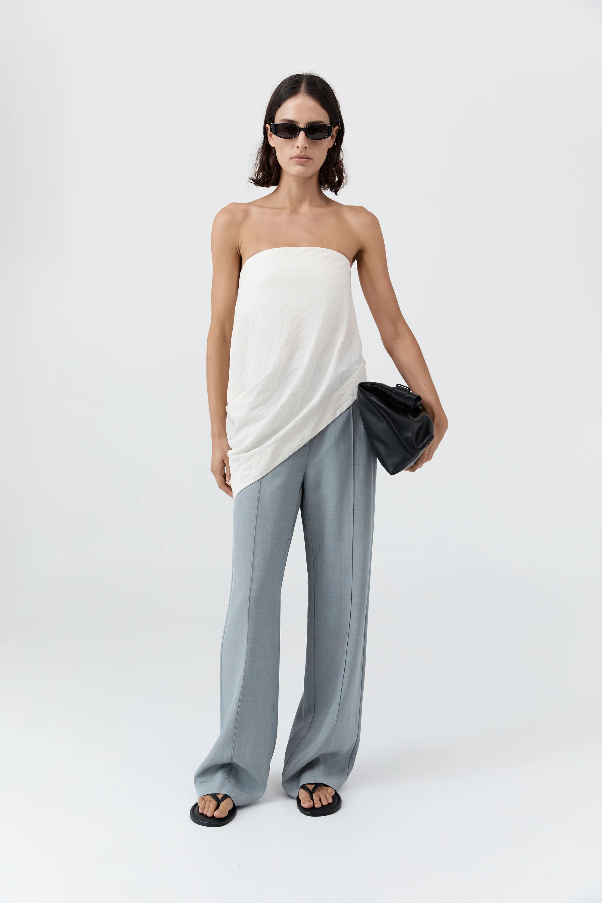 Cloud Asymm Drape Top - Off White