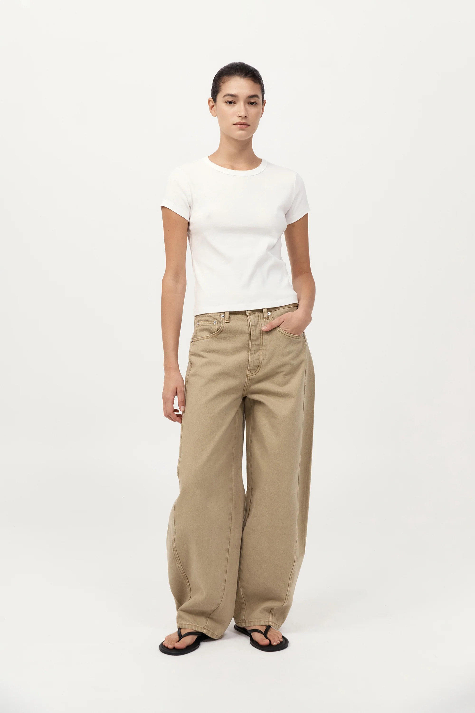 Mid Rise Balloon Jeans - Sahara