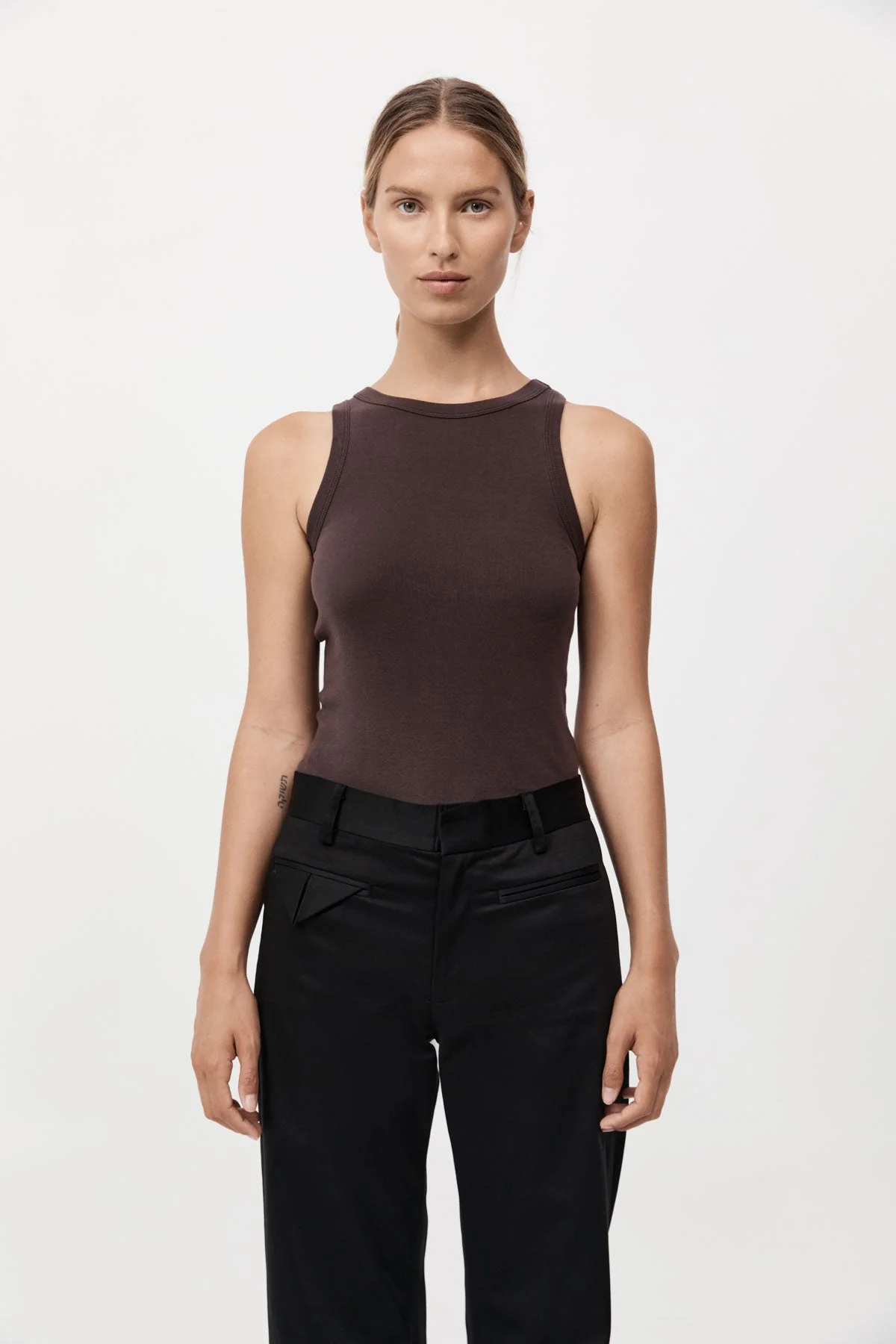 Organic Cotton Bateau Tank - Raisin