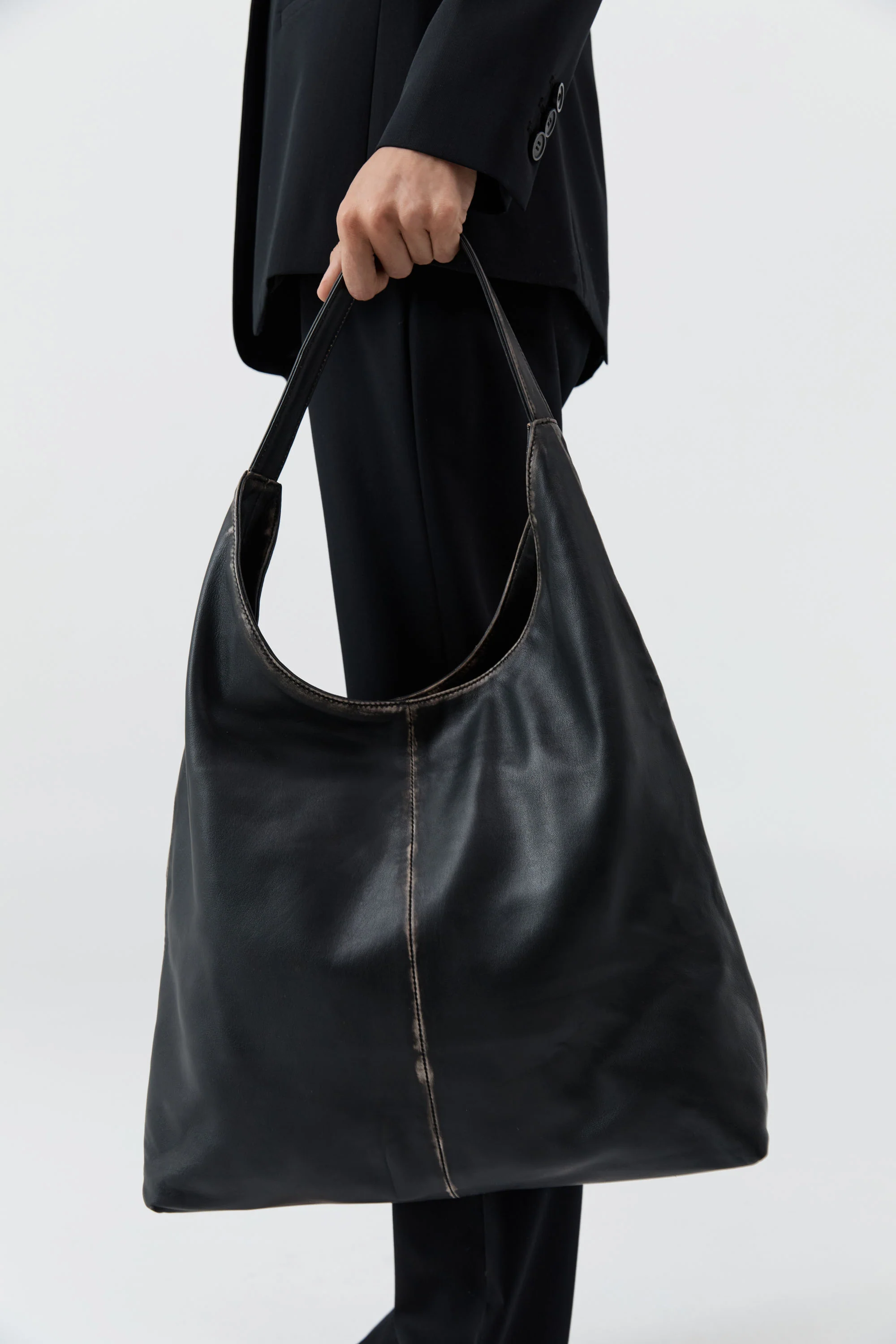 Brushed Large Tote - Black