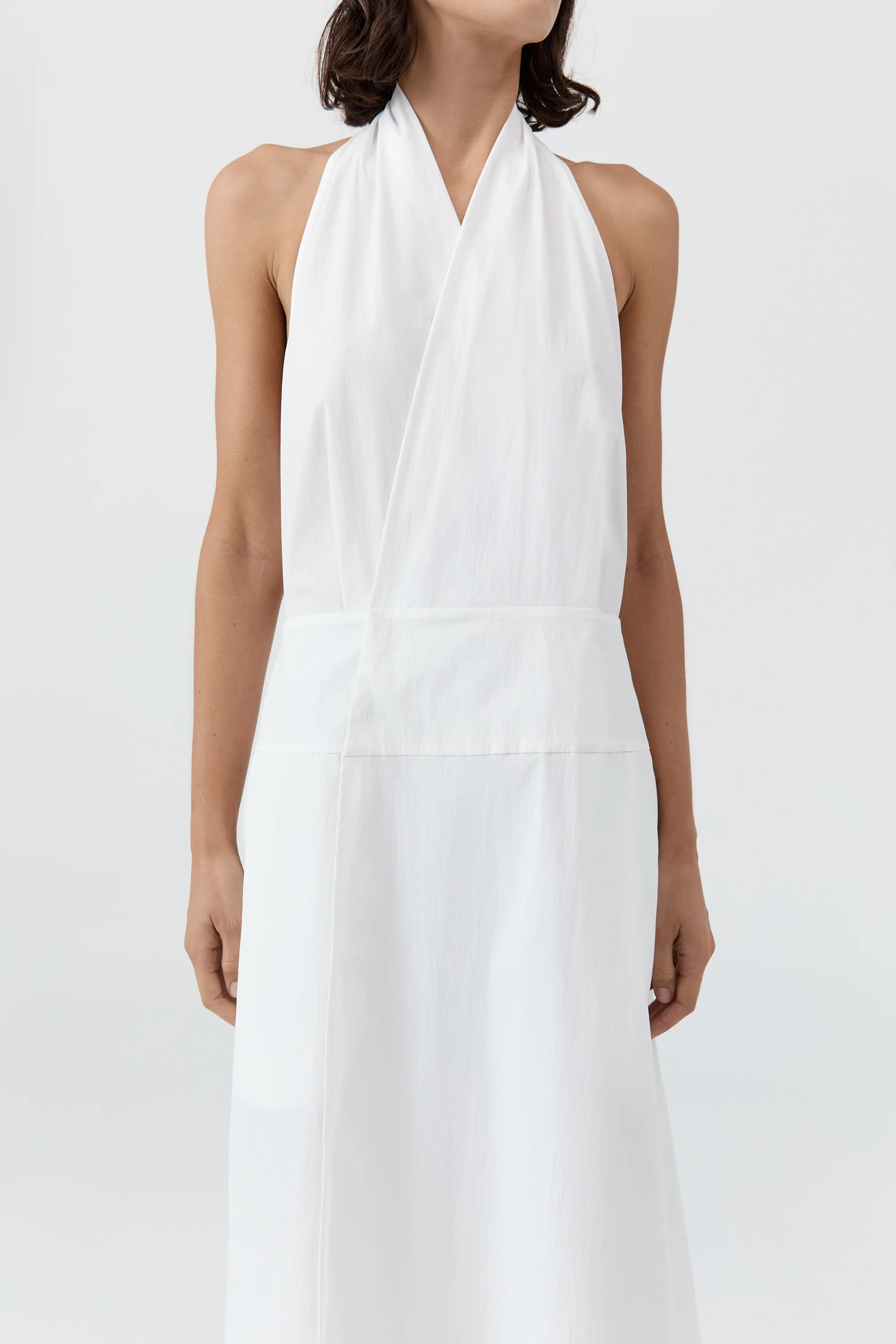 Halter Wrap Dress - White