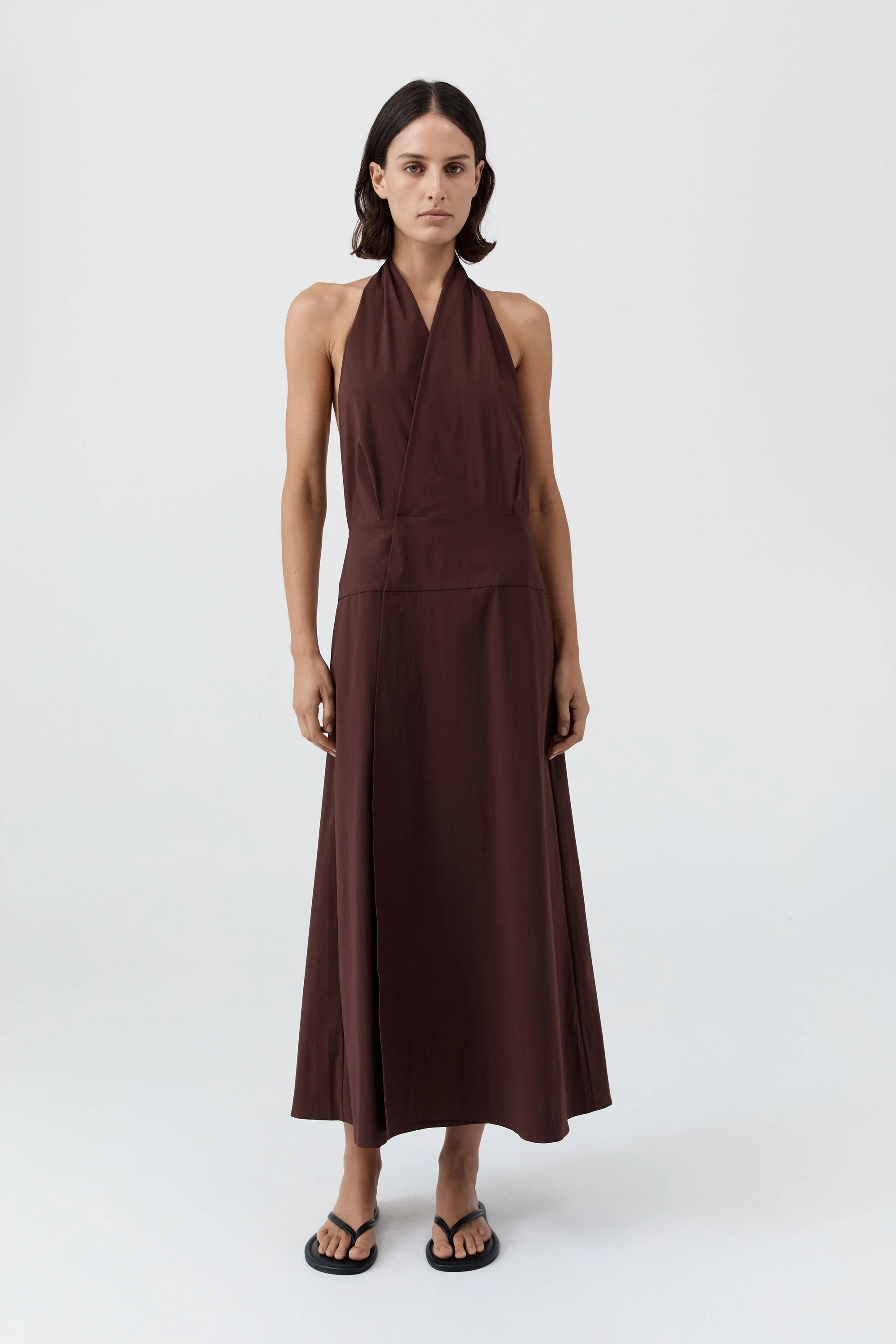 Halter Wrap Dress - Liqueur
