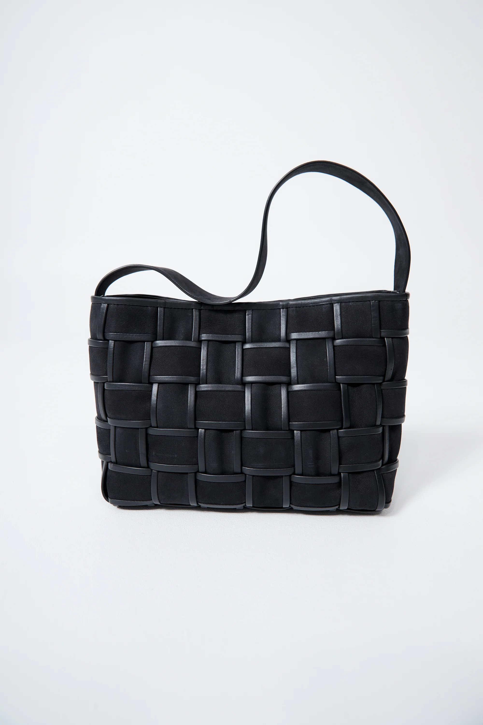 Border Woven Mini Tote - Black