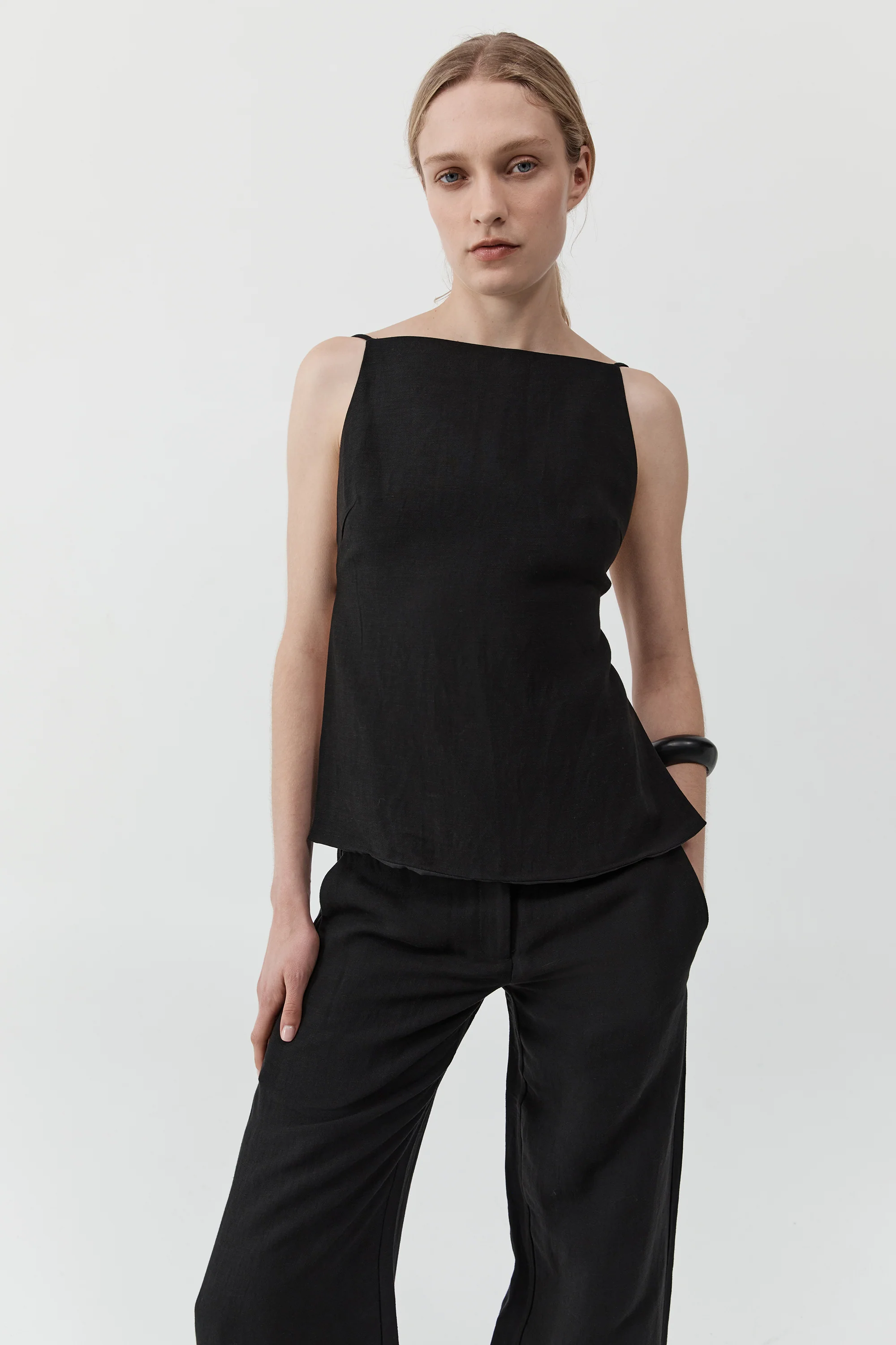 Square Backless Top - Black