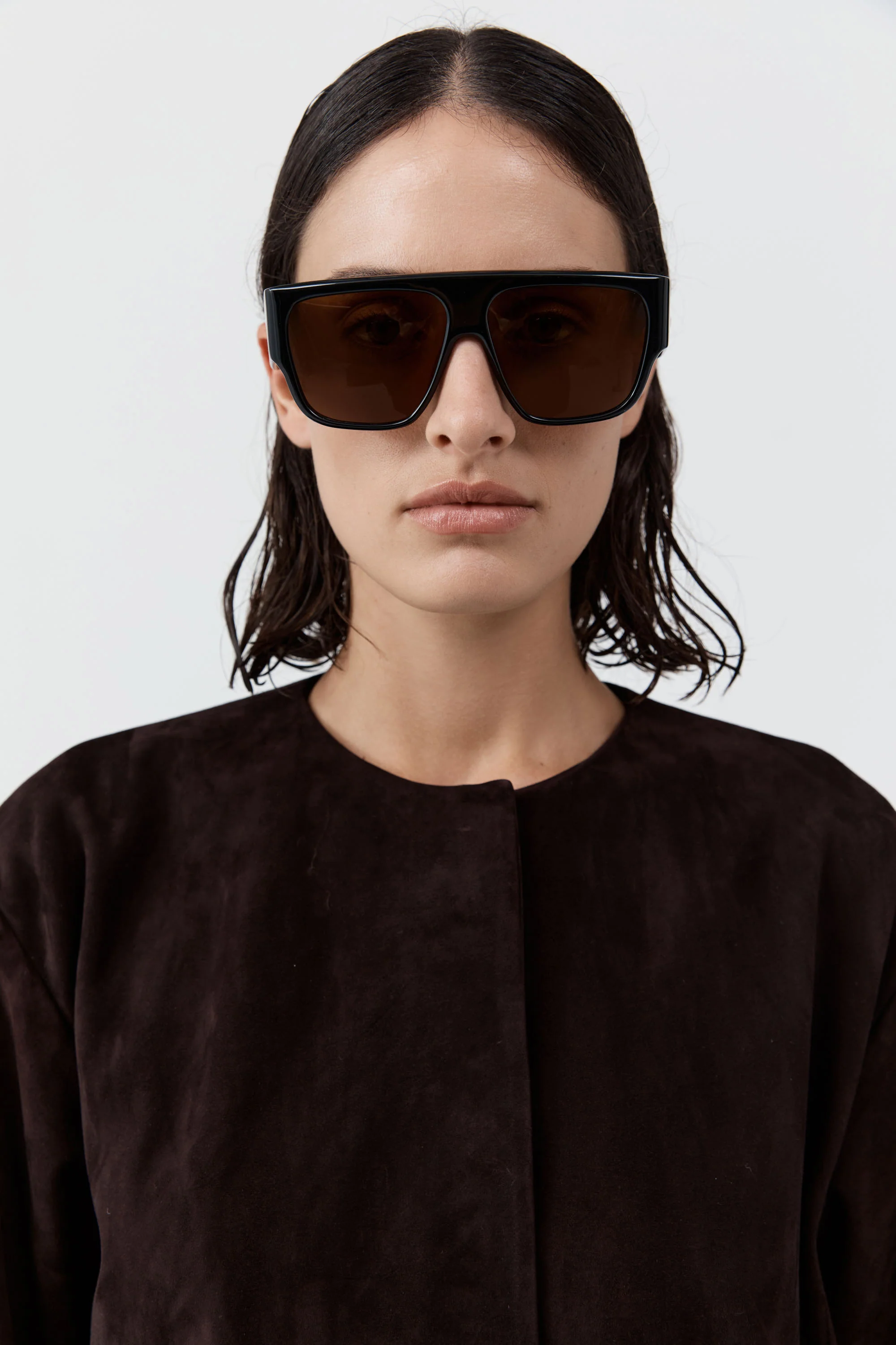Linea Oversized Sunglasses - Black/Brown