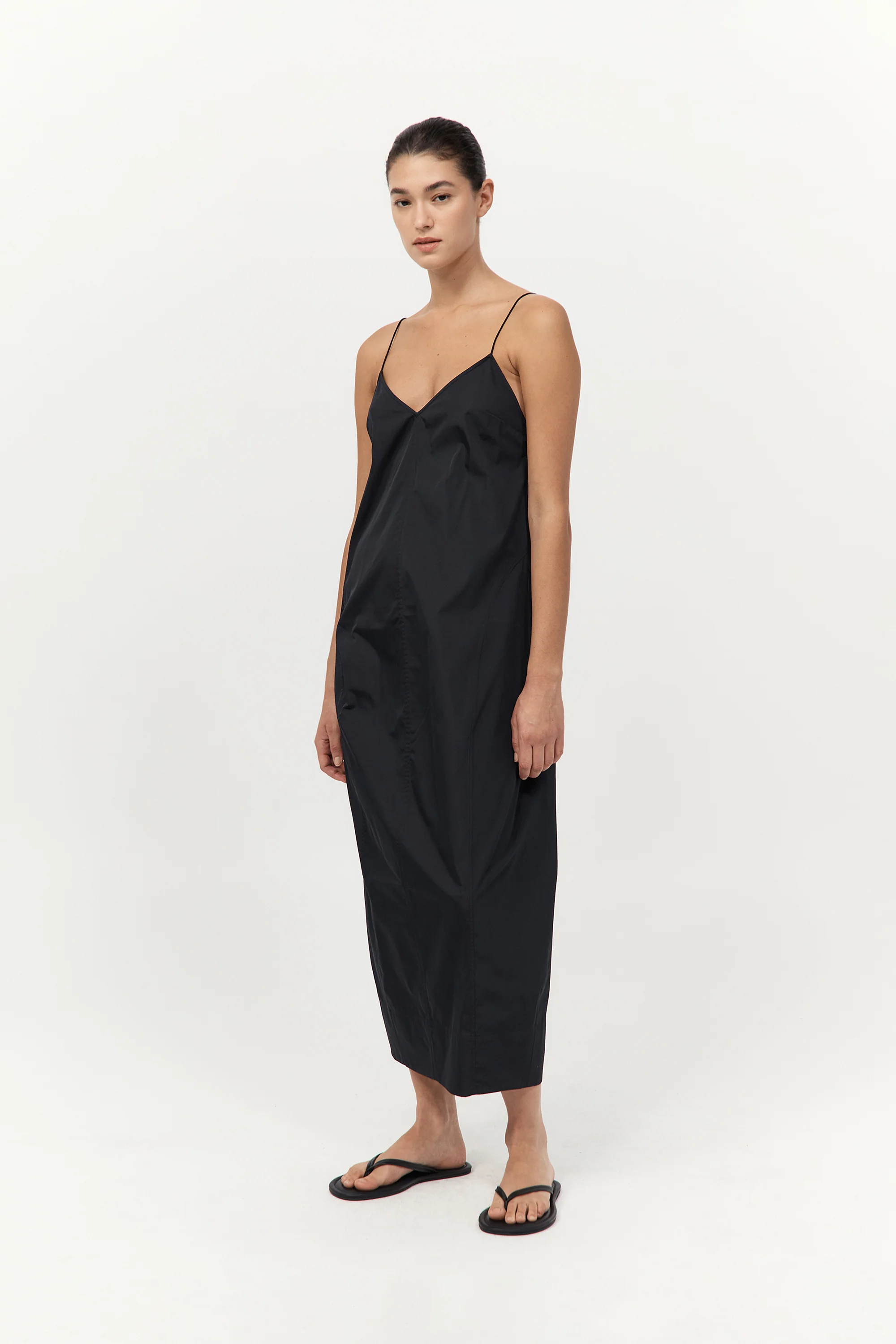 Paper Taffeta Cocoon Dress - Black