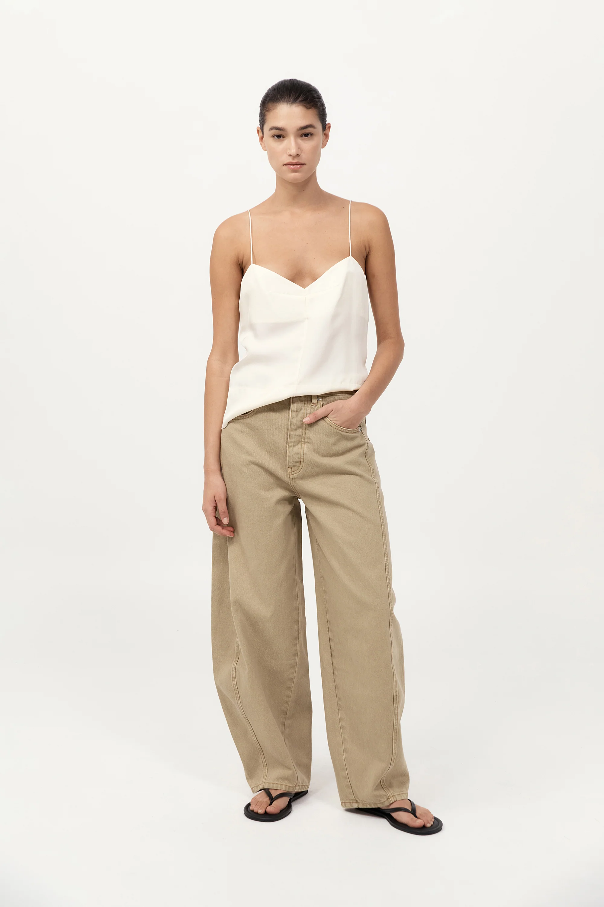 Silk Twill Cami - Milk