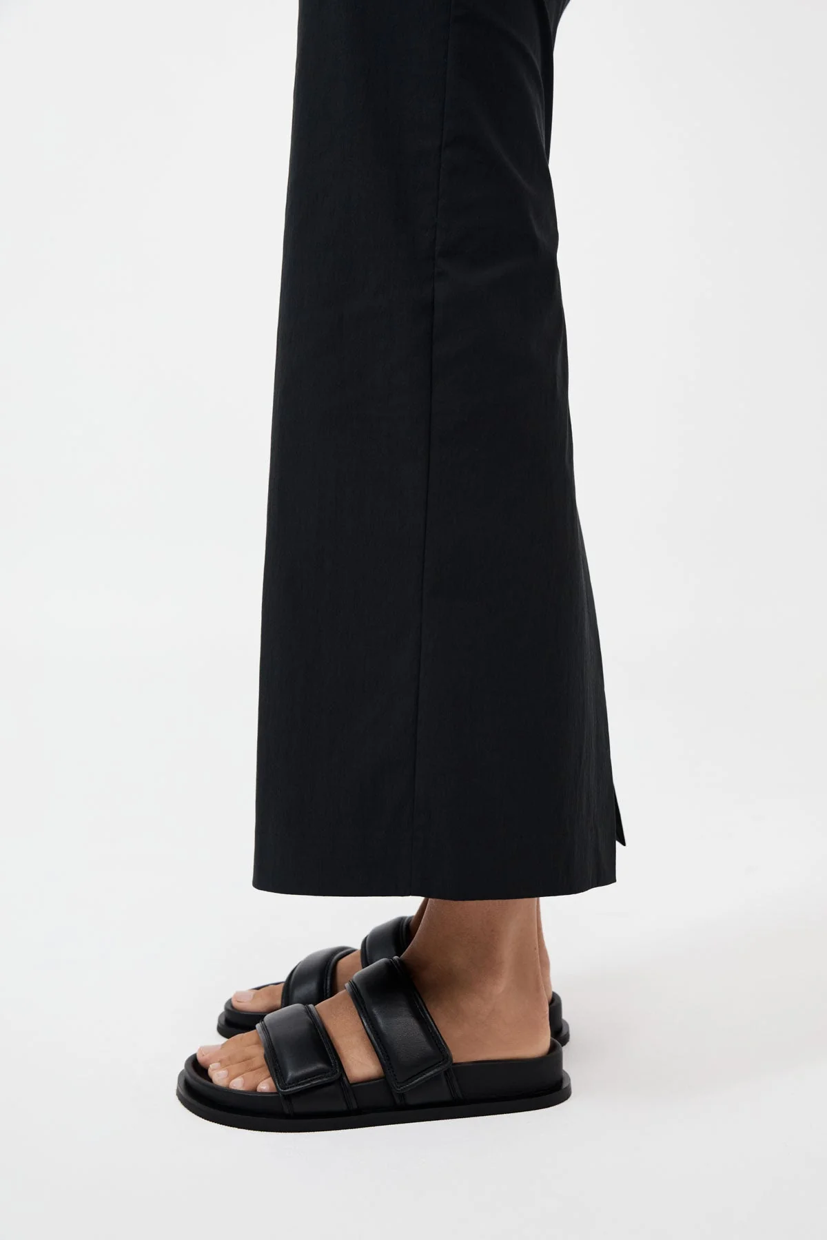 Quilted Leather Slide - Black