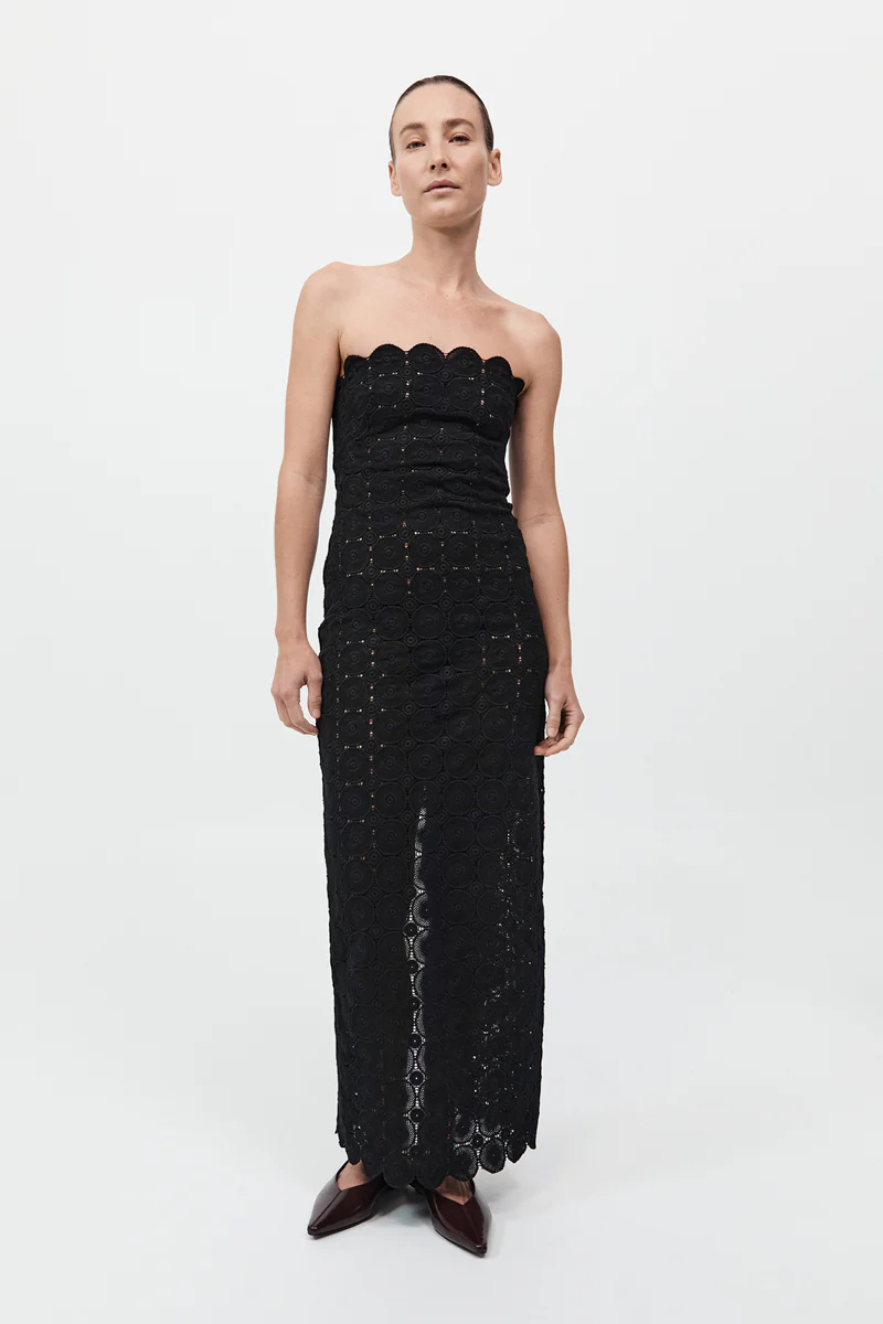 Doily Column Dress - Black