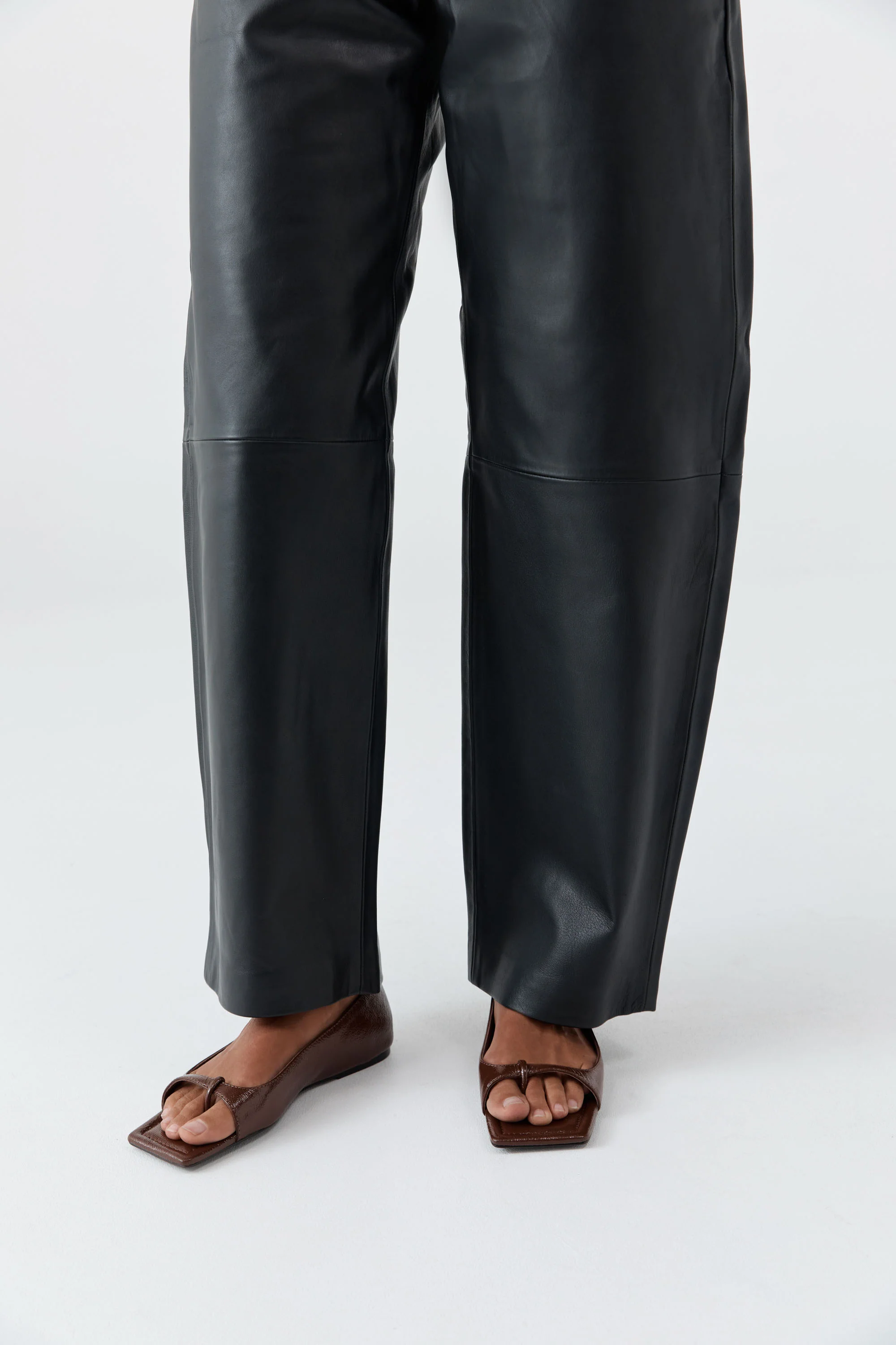 90s Square Toe Flat - Patent Liqueur