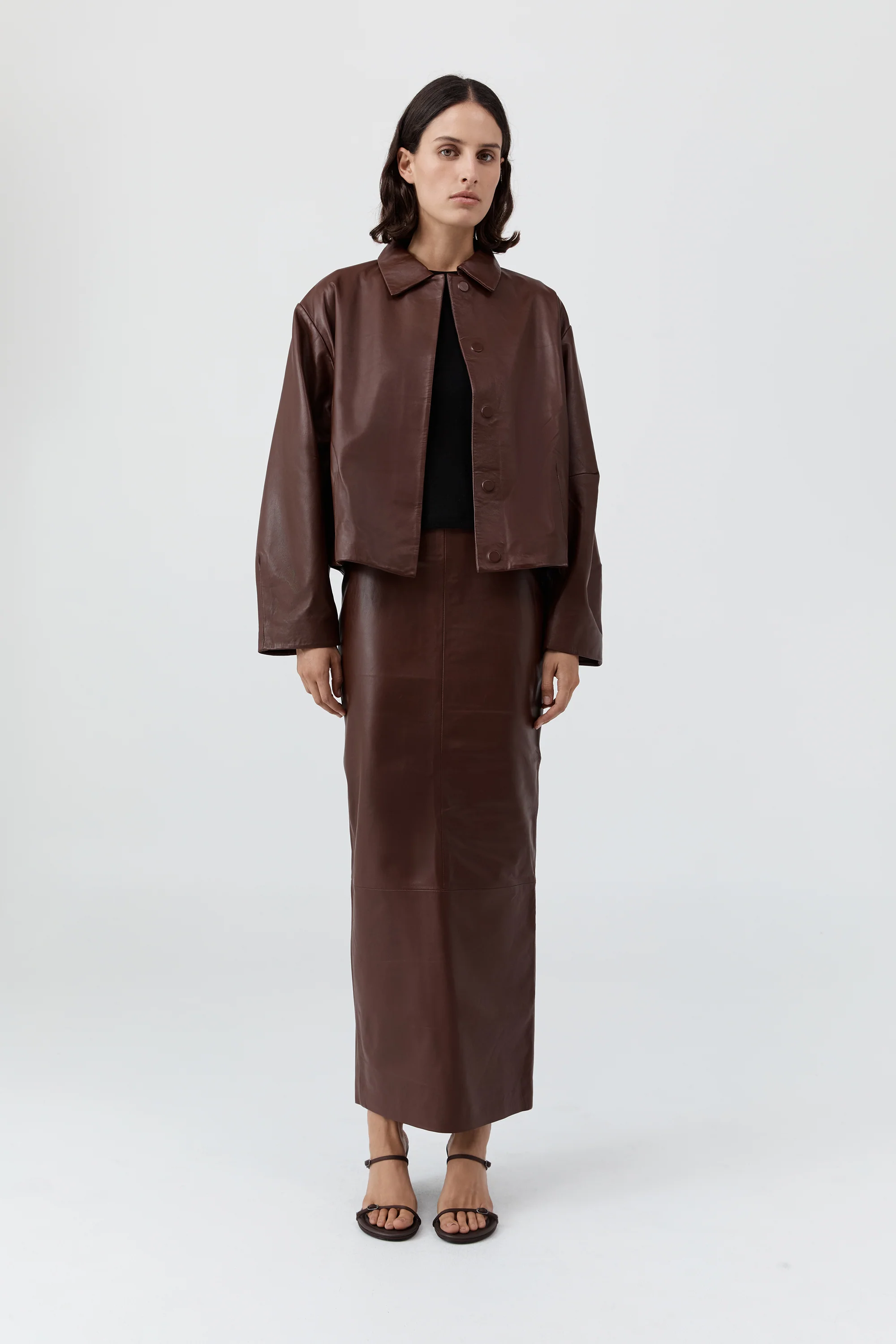 Cocoon Leather Jacket - Rum