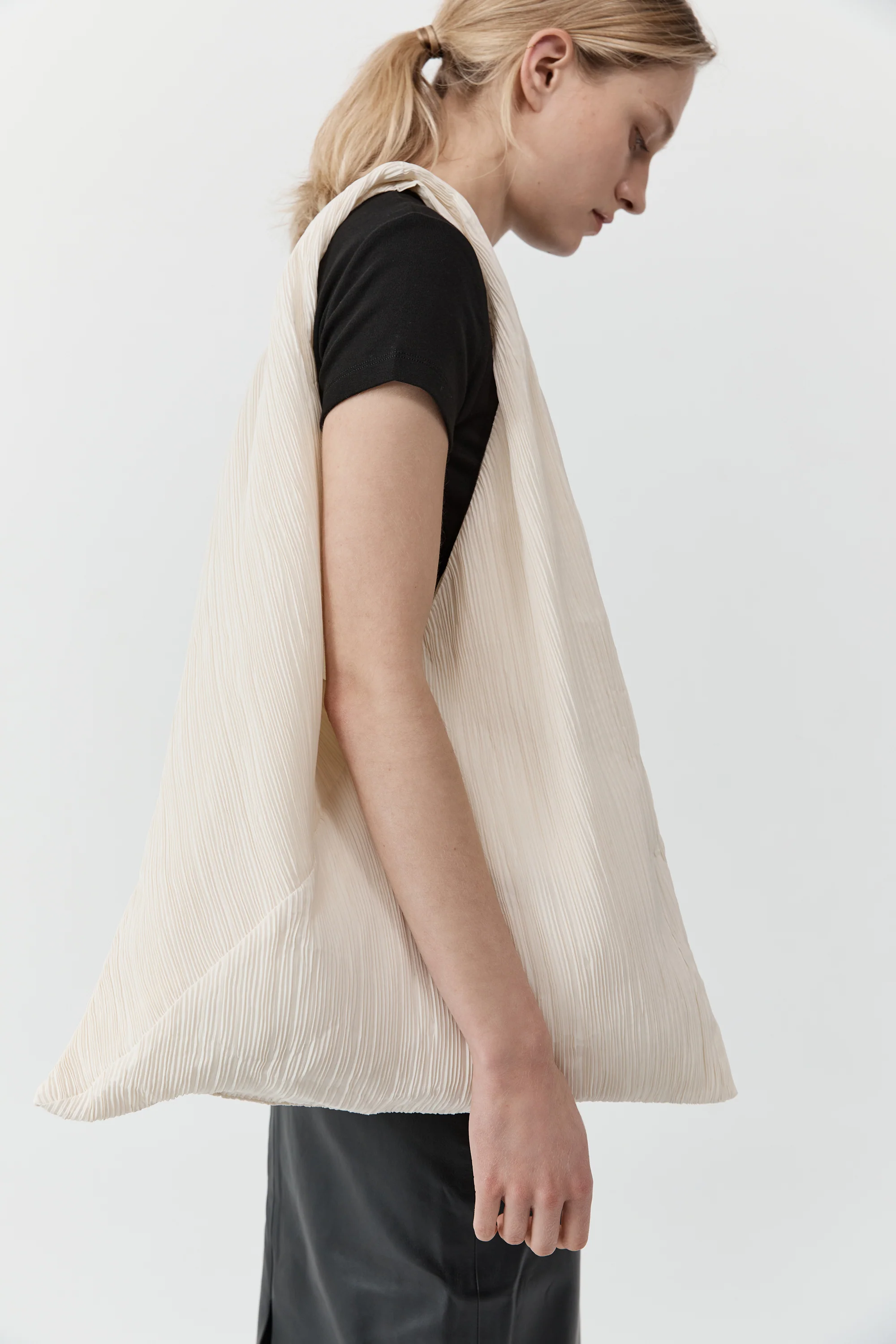 Mini Pleat Bag - Oyster