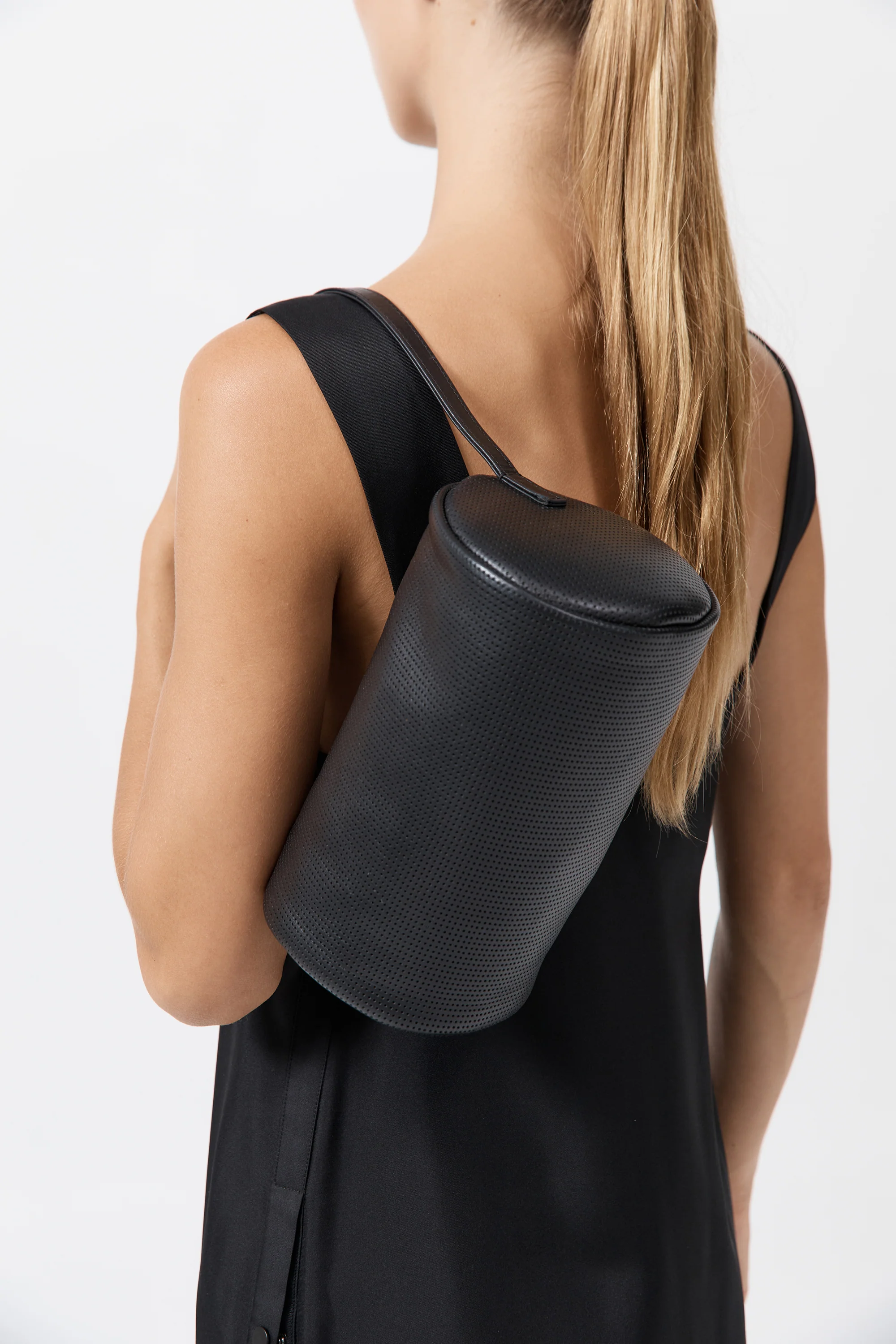 Perforated Connolo Shoulder Bag - Black