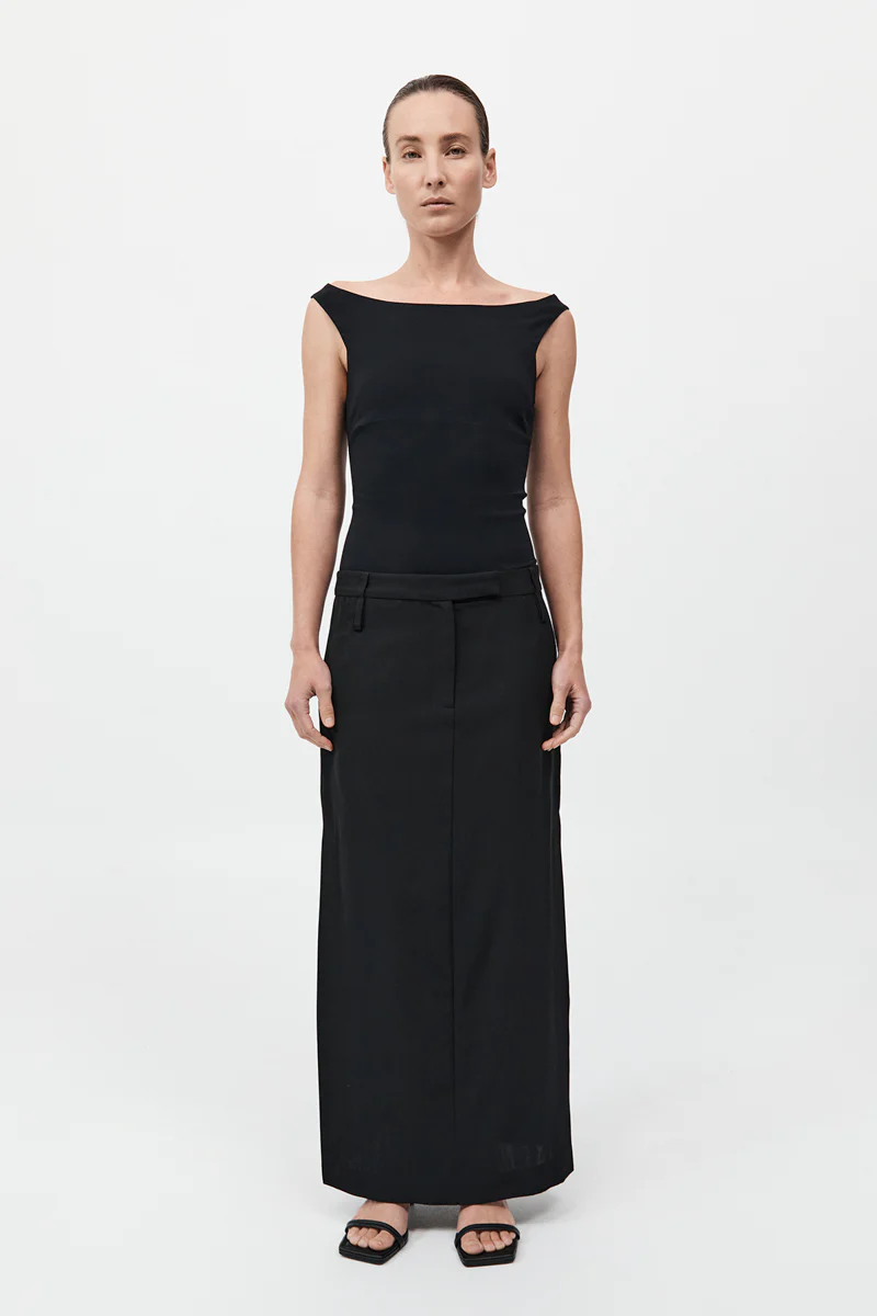 Double Loop Maxi Skirt - Black
