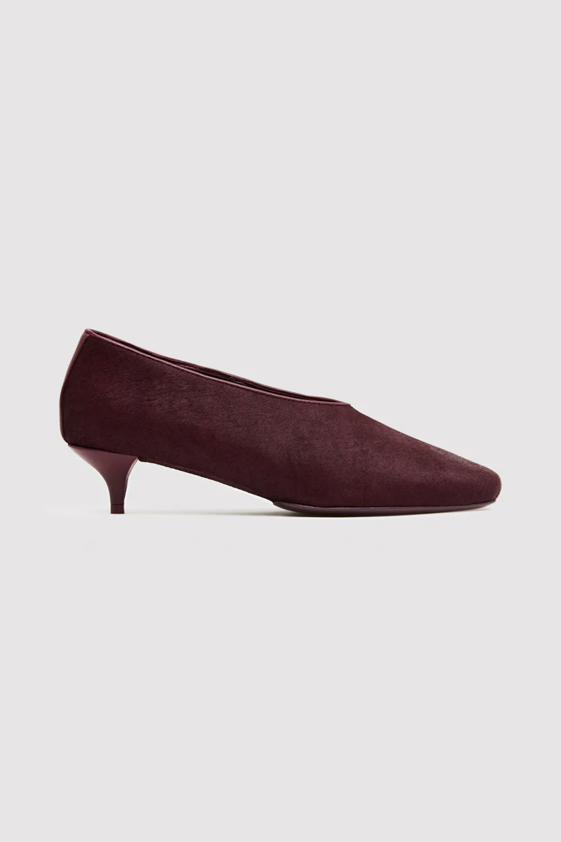 Pony Hair Glove Heel - Plum