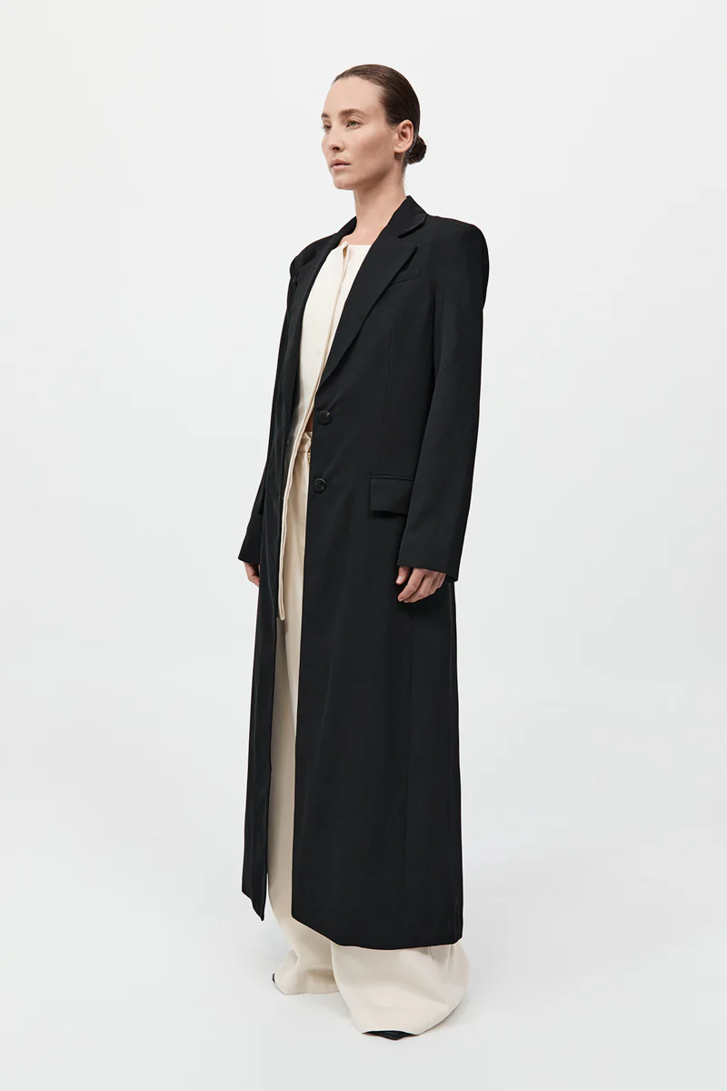 Tailored Maxi Coat - Black