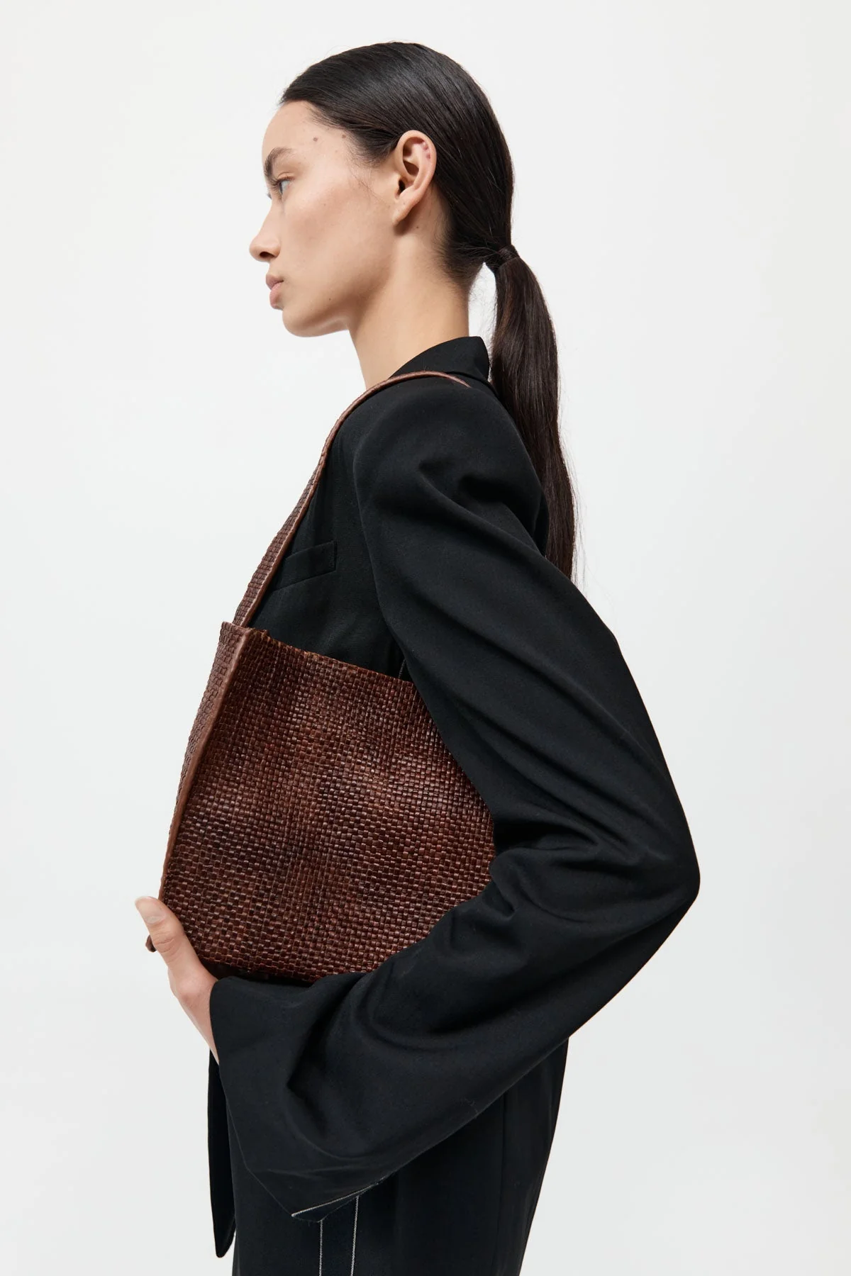 Woven Minimal Mini Tote - Antique Tan