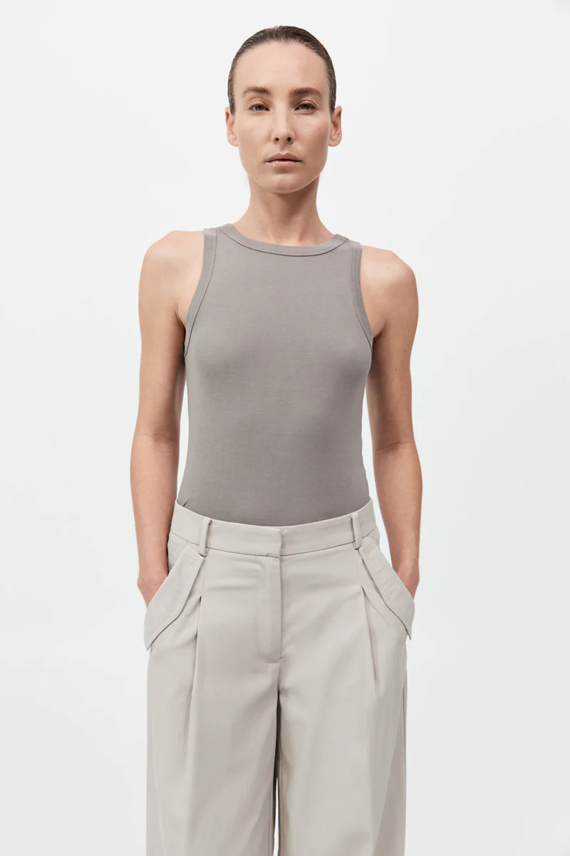 Organic Cotton Bateau Tank - Slate