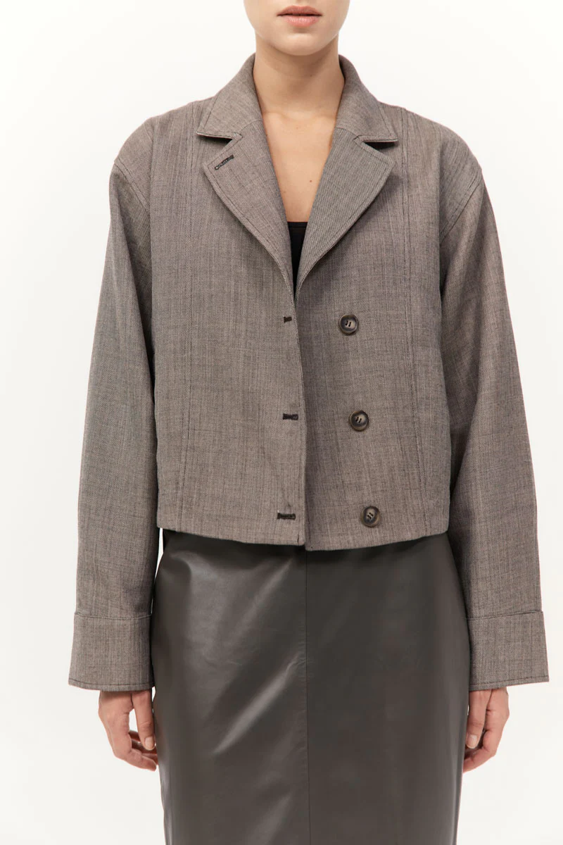 Wool Cocoon Bomber - Parquetry