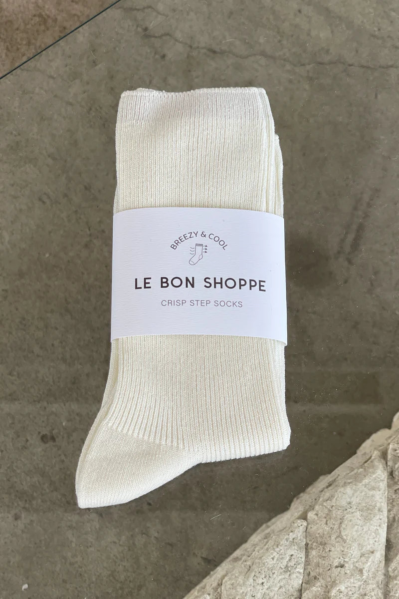 Crisp Step Socks by Le Bon Shoppe - White