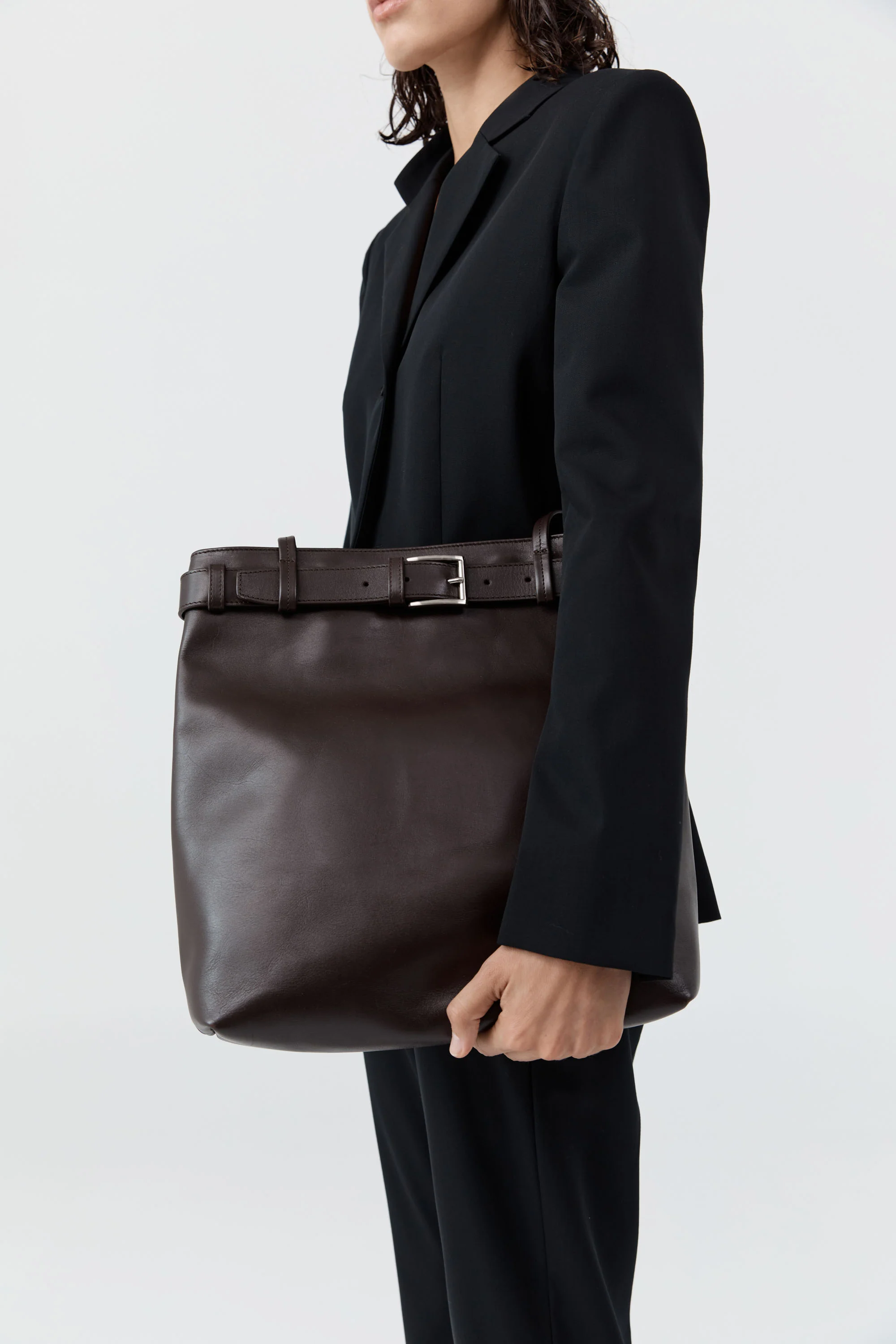 Belt Detail Tote - Coffee