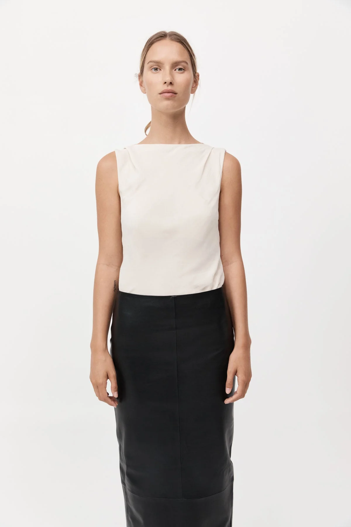 Draped Cowl Top - Dove