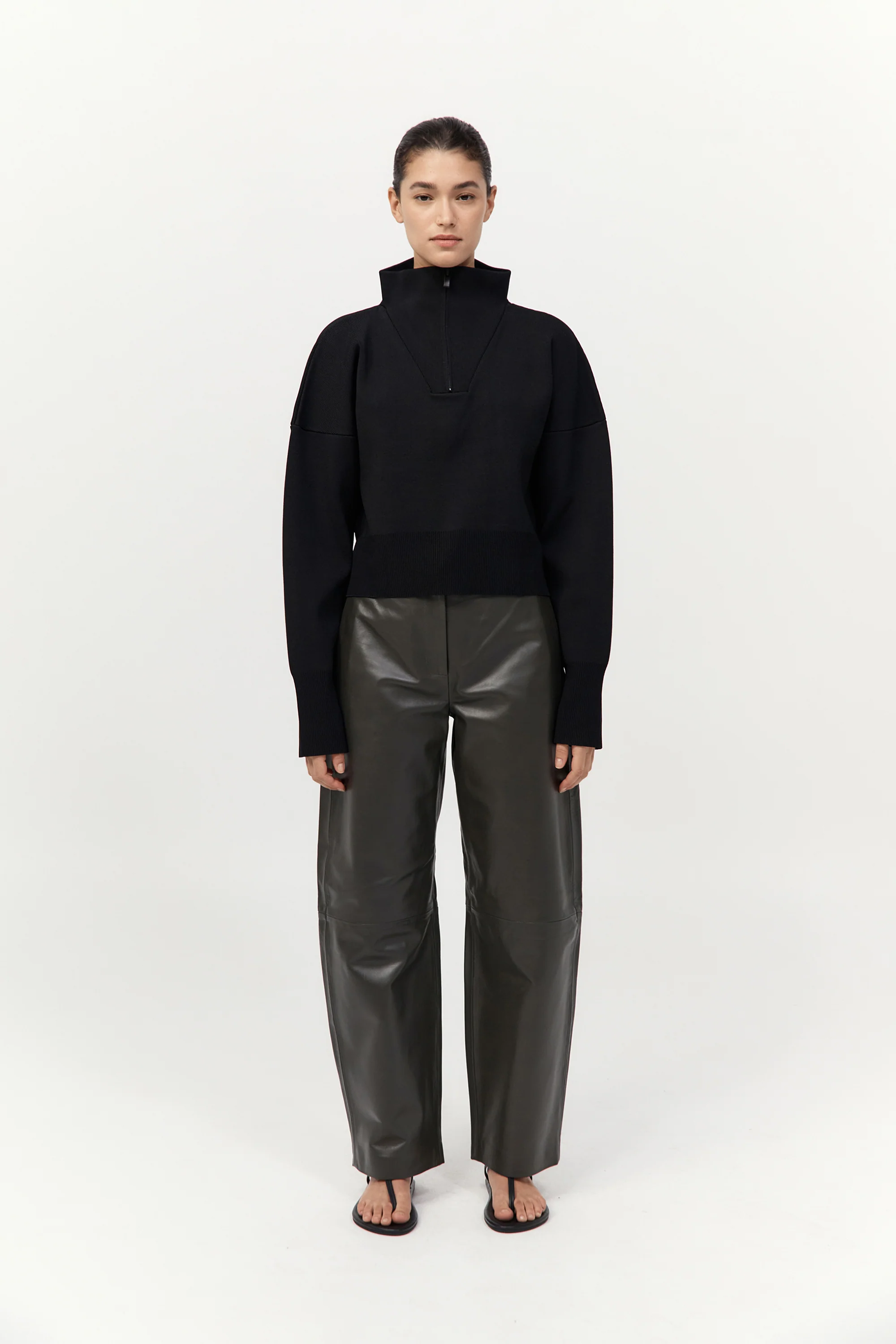 Milano Knit Zip Jumper - Black