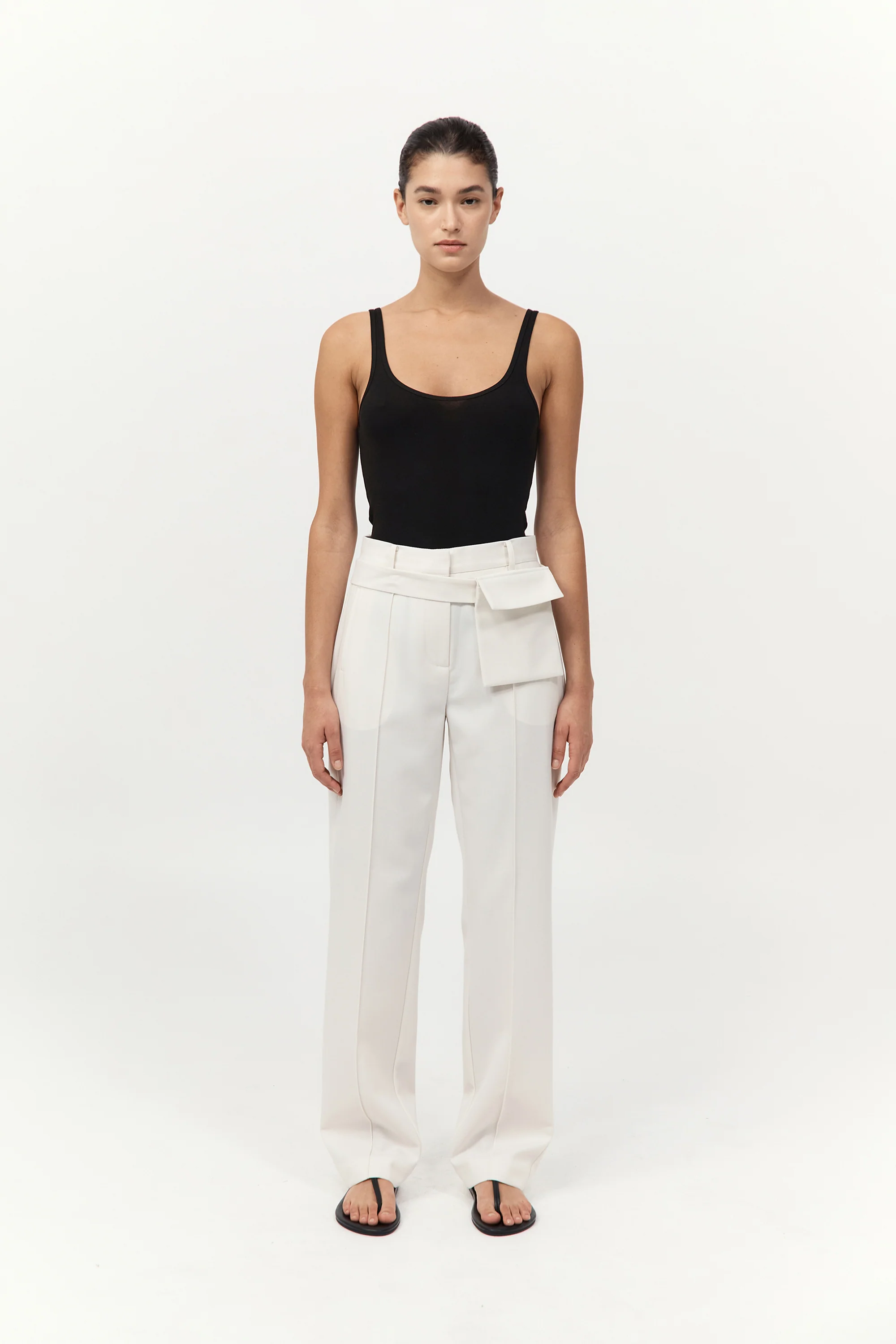 Organic Cotton Slim Scoop Tank - Jet Black