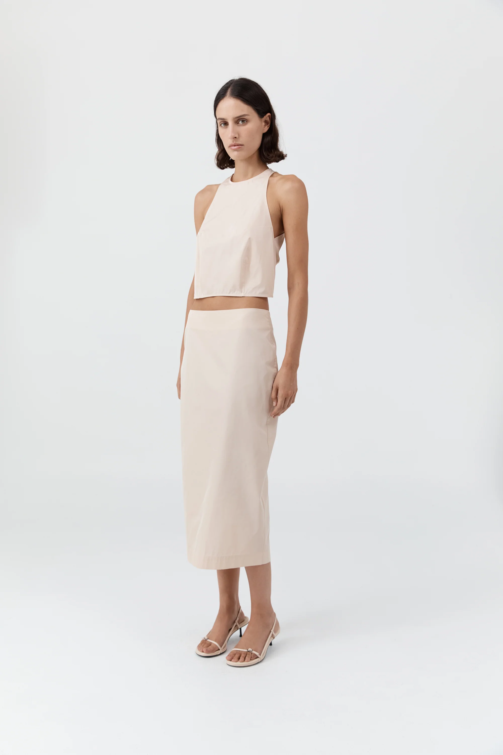 Paper Taffeta Column Skirt - Pink Salt