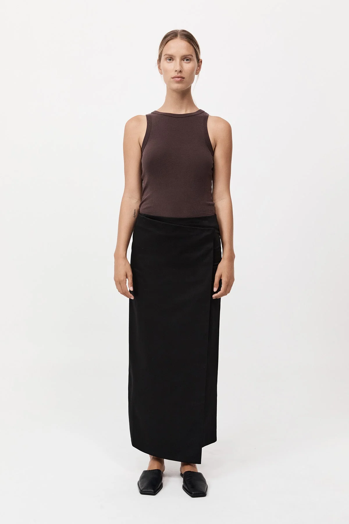 Column Wrap Skirt - Black