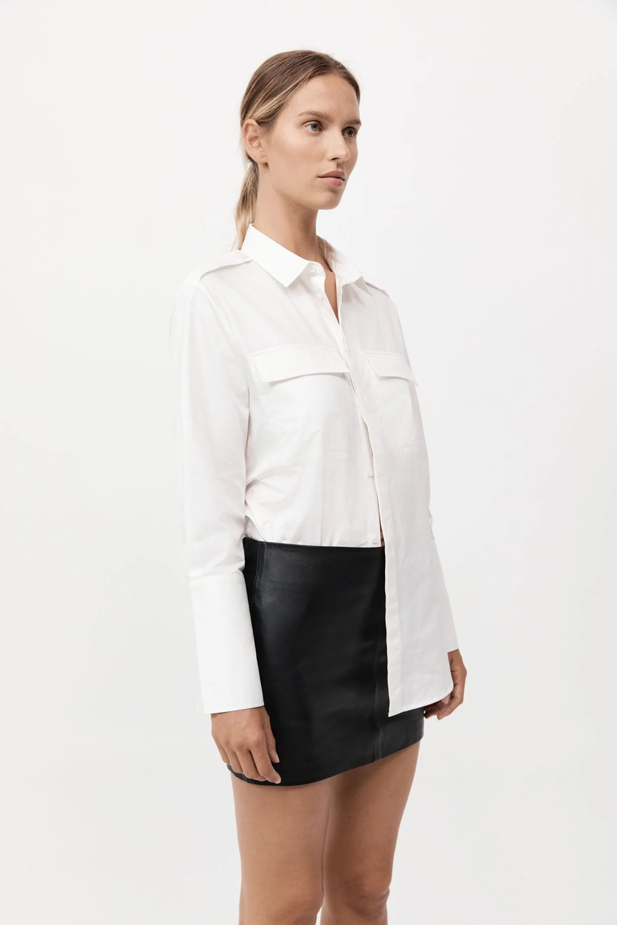 Leather Mini Skirt - Black