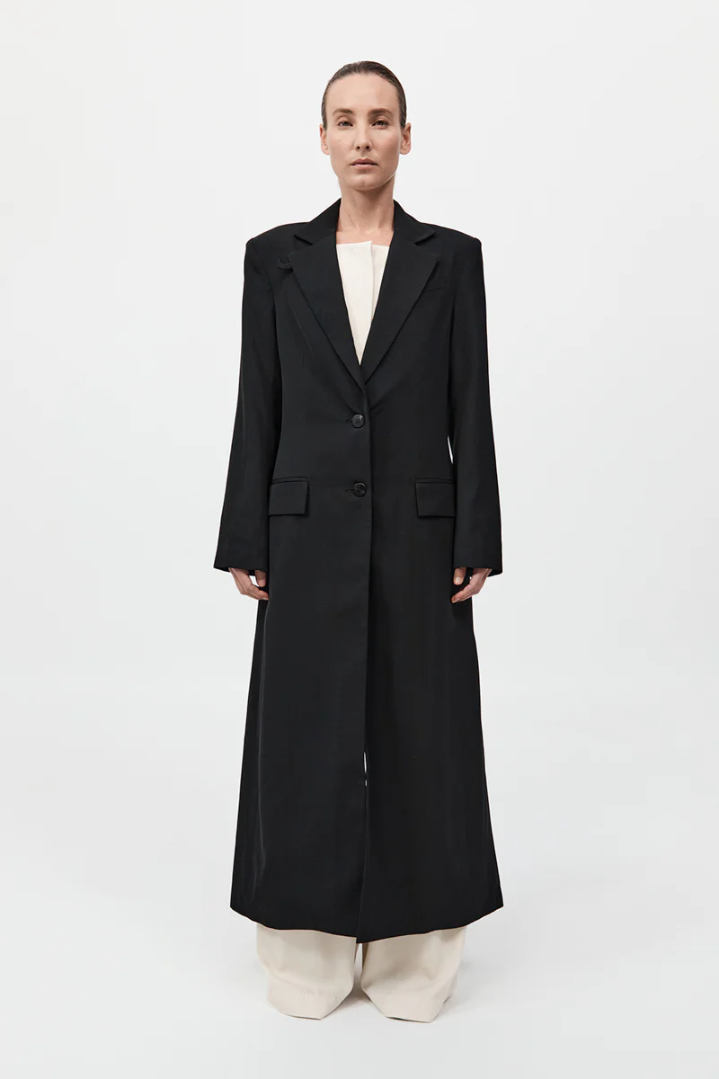 Tailored Maxi Coat - Black