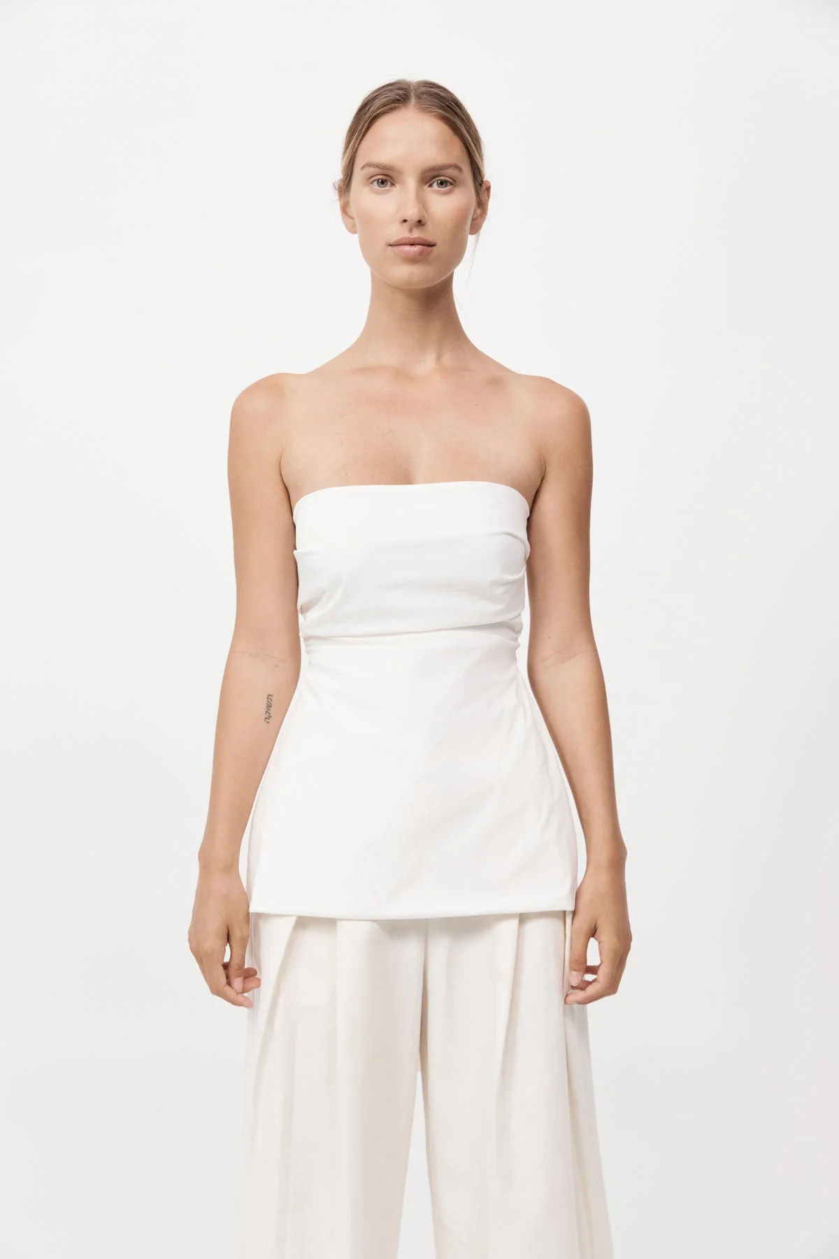 Strapless Tie Back Top - Off White
